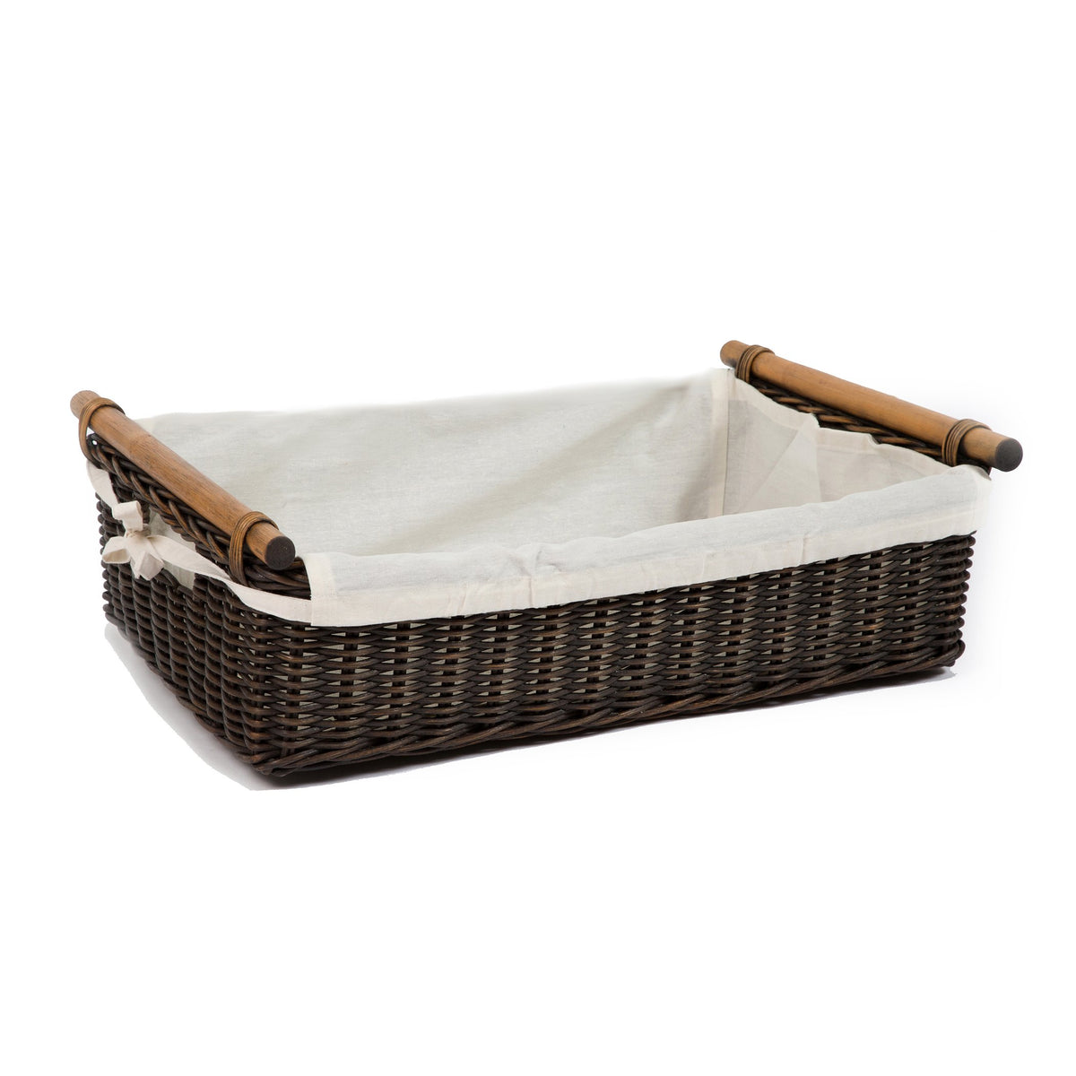 Low Pole Handle Wicker Storage Basket