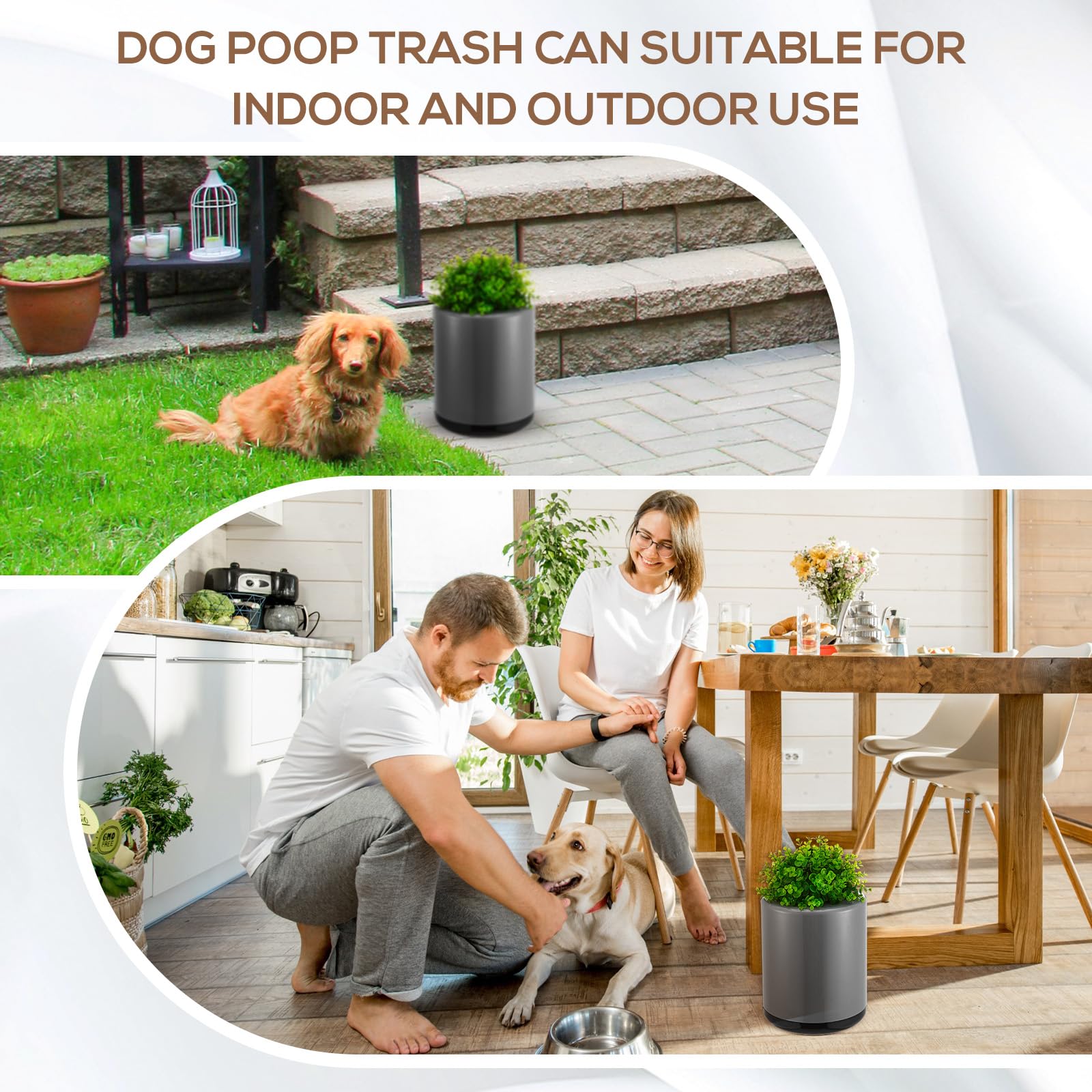 Dog Poop Trash Can Outside 13 L