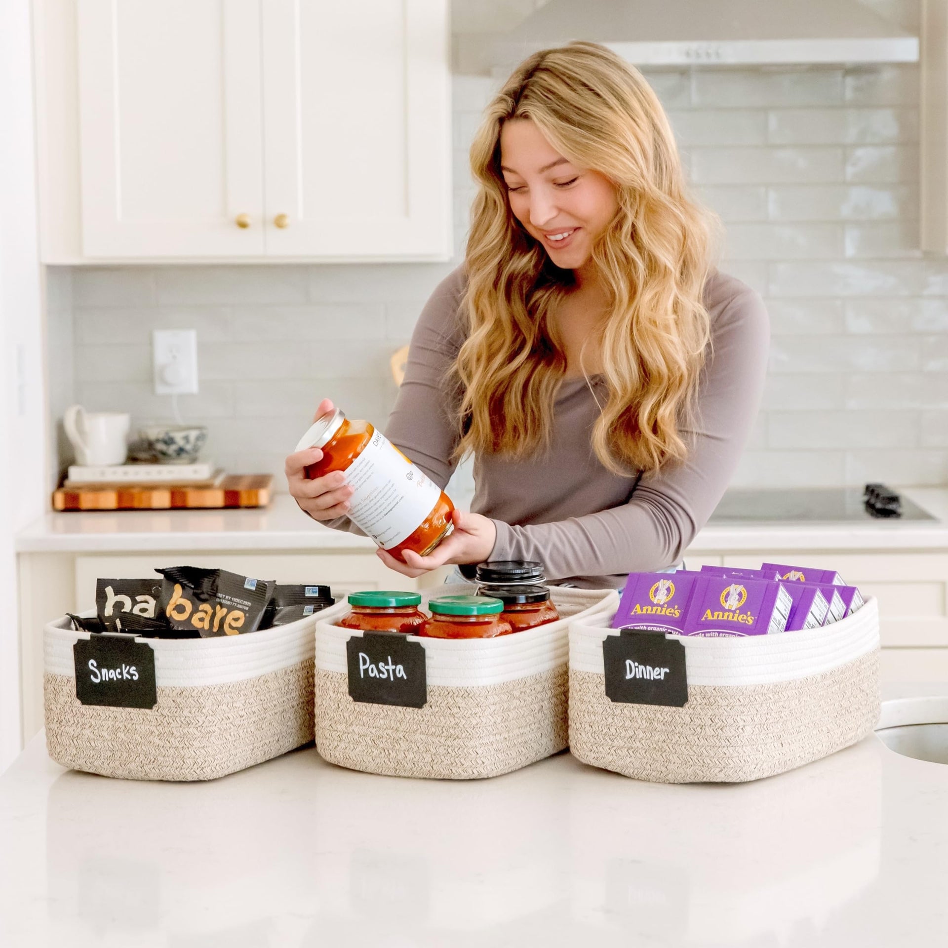 13.5”x8.5”x5.5” Storage Baskets for Shelves 3 Pack (3 Count)