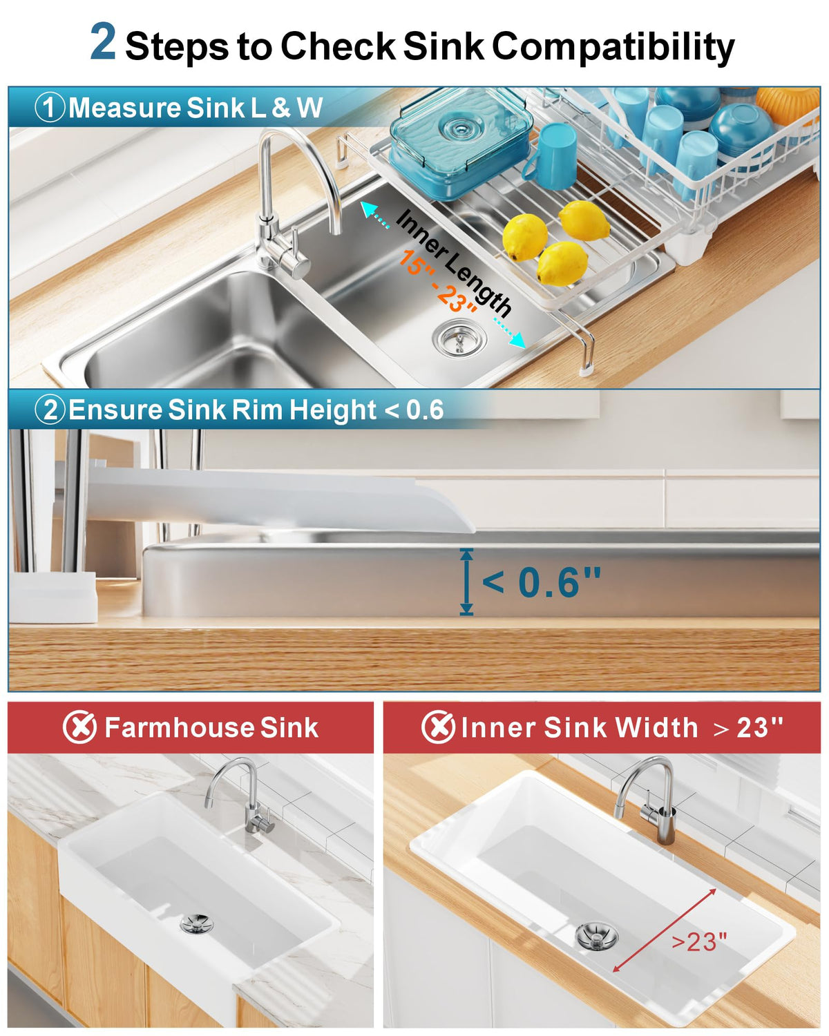 Large Expandable 2 Tier Dish Drying Rack