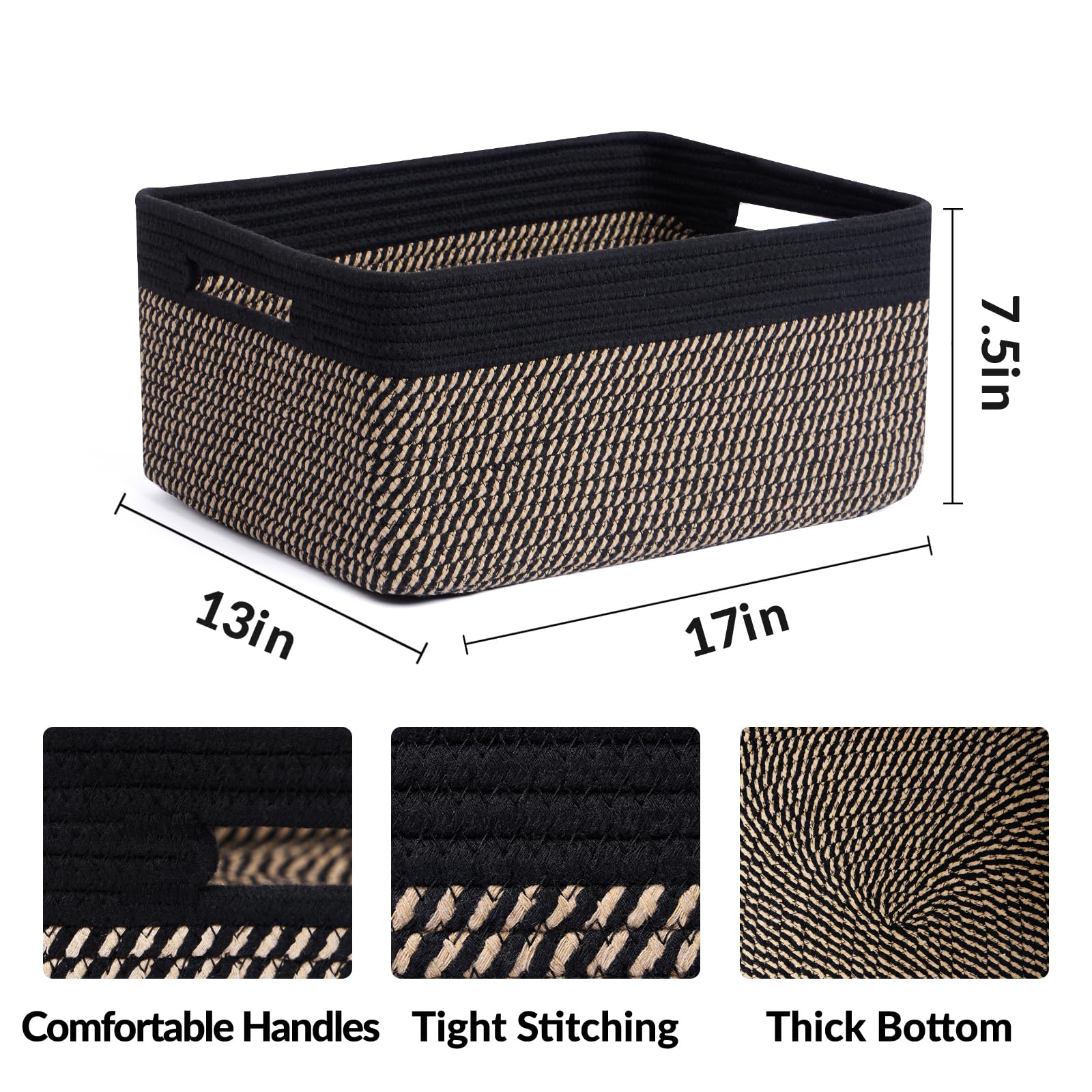 Large Storage Baskets for Shelves (2 Count)