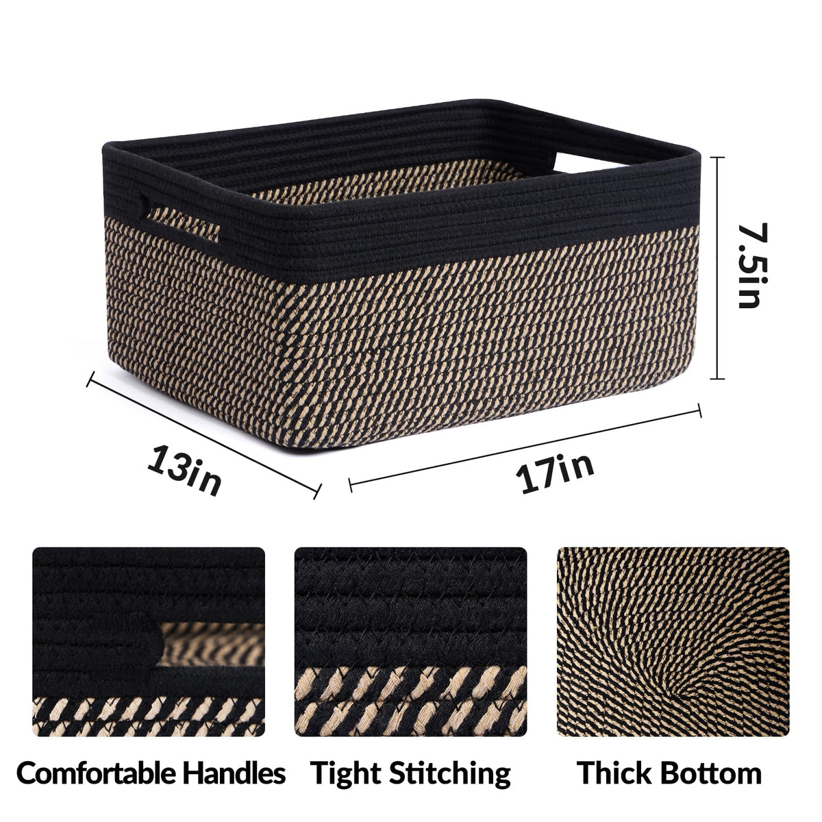 Large Storage Baskets for Shelves (2 Count)