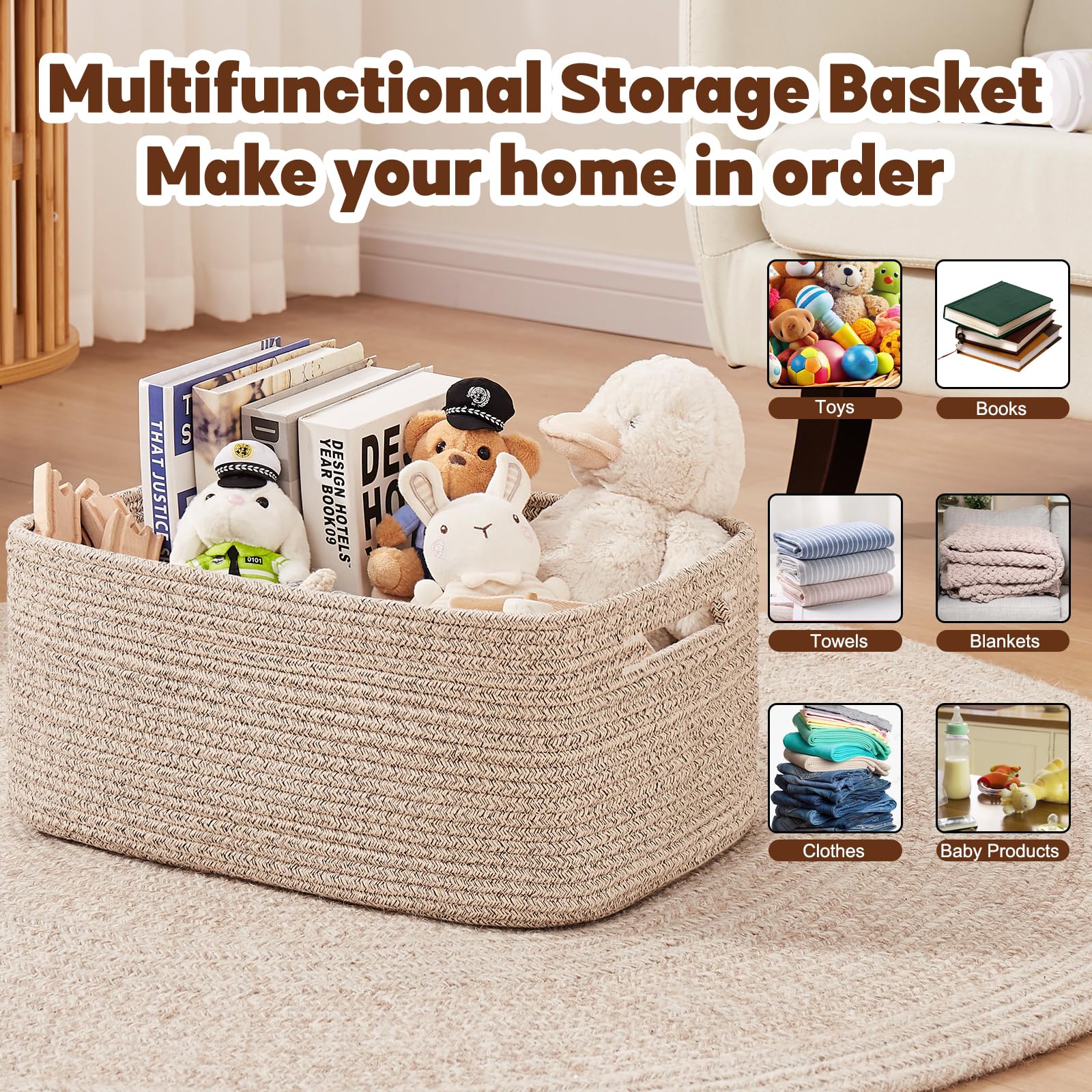 Storage Basket for Shelves (2 Count)