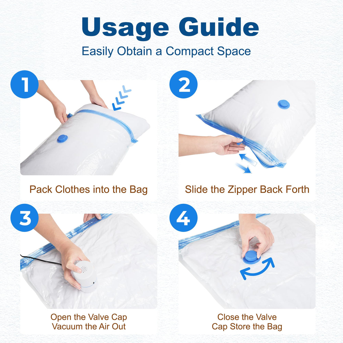 10 Jumbo Vacuum Seal Bags For Clothing Travel (10 Count)