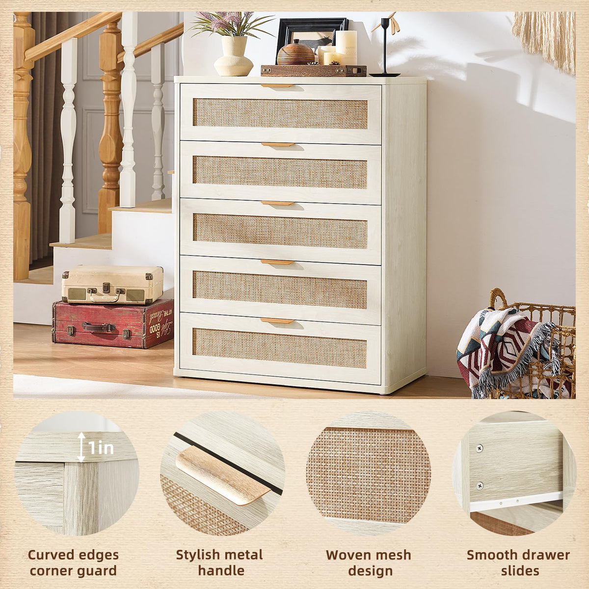 Rattan Dresser for Bedroom