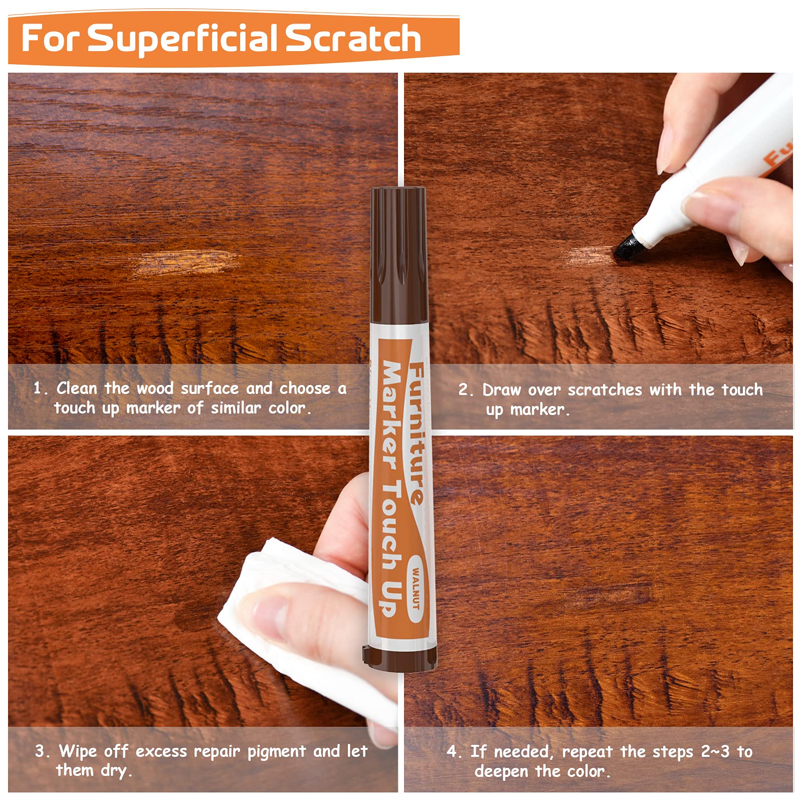 Wood Furniture Repair Kit 8 Dark Colors