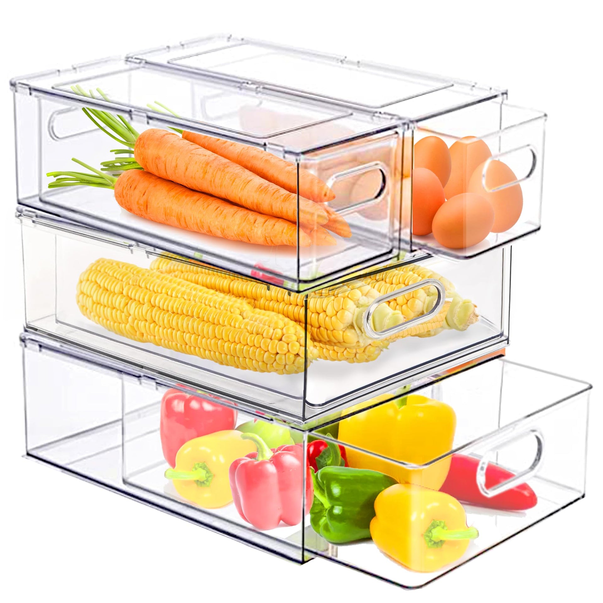 4 Pack Clear Storage Drawer Set (4 Count)