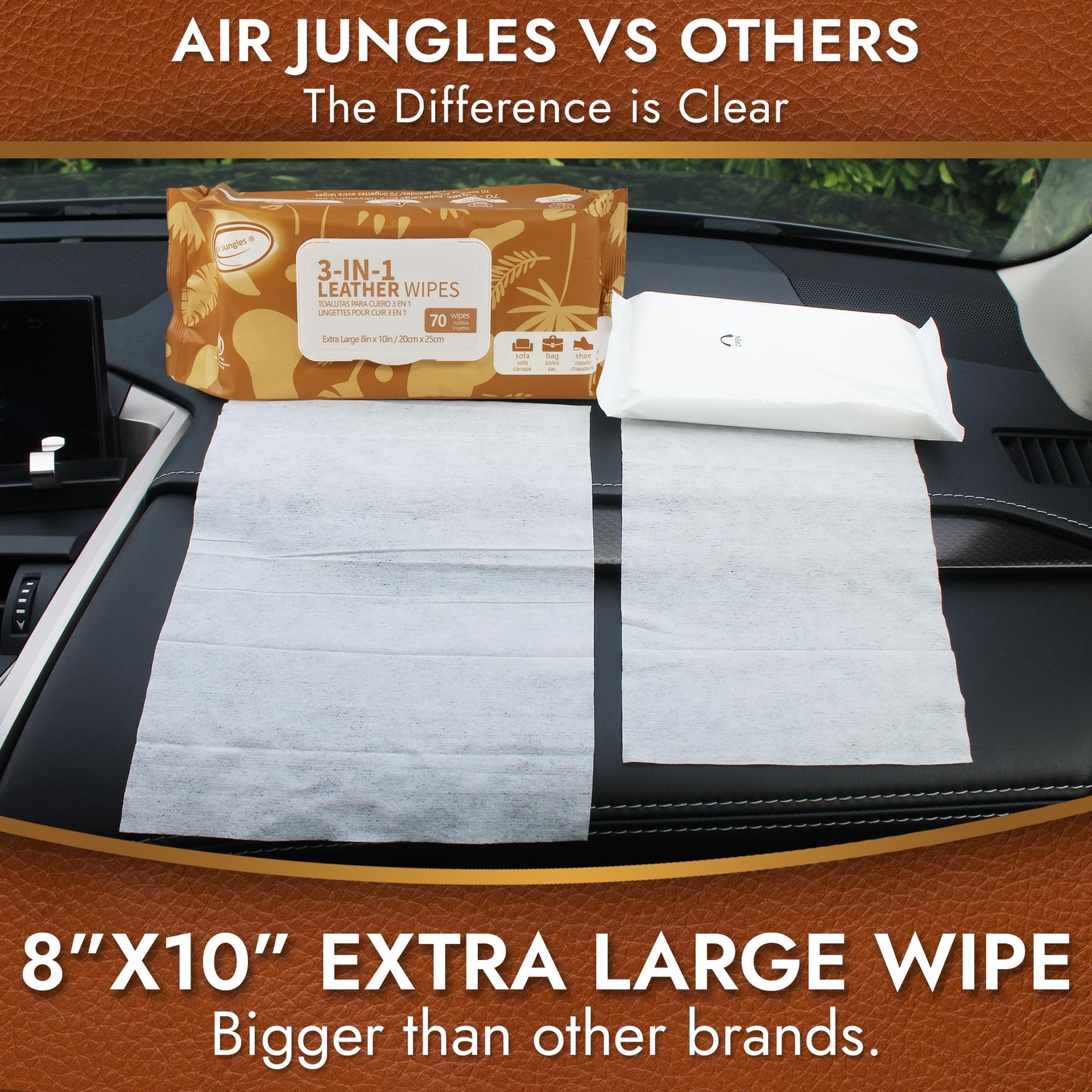 3in1 Leather Cleaner Wipes 140 Count