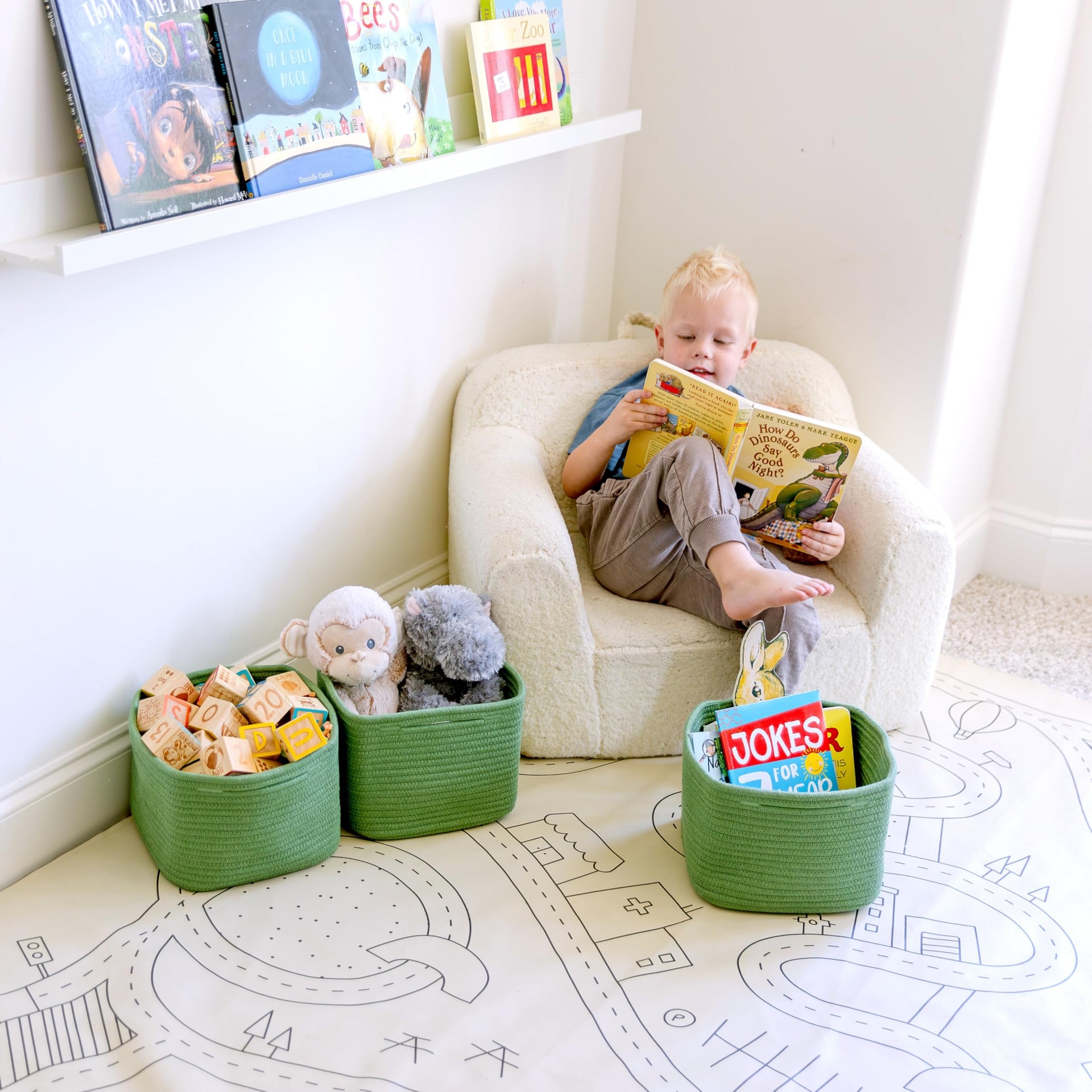 Storage Cubes 9”x9”x7”Cotton Rope Woven Baskets for Organizing 3 (3 Count)
