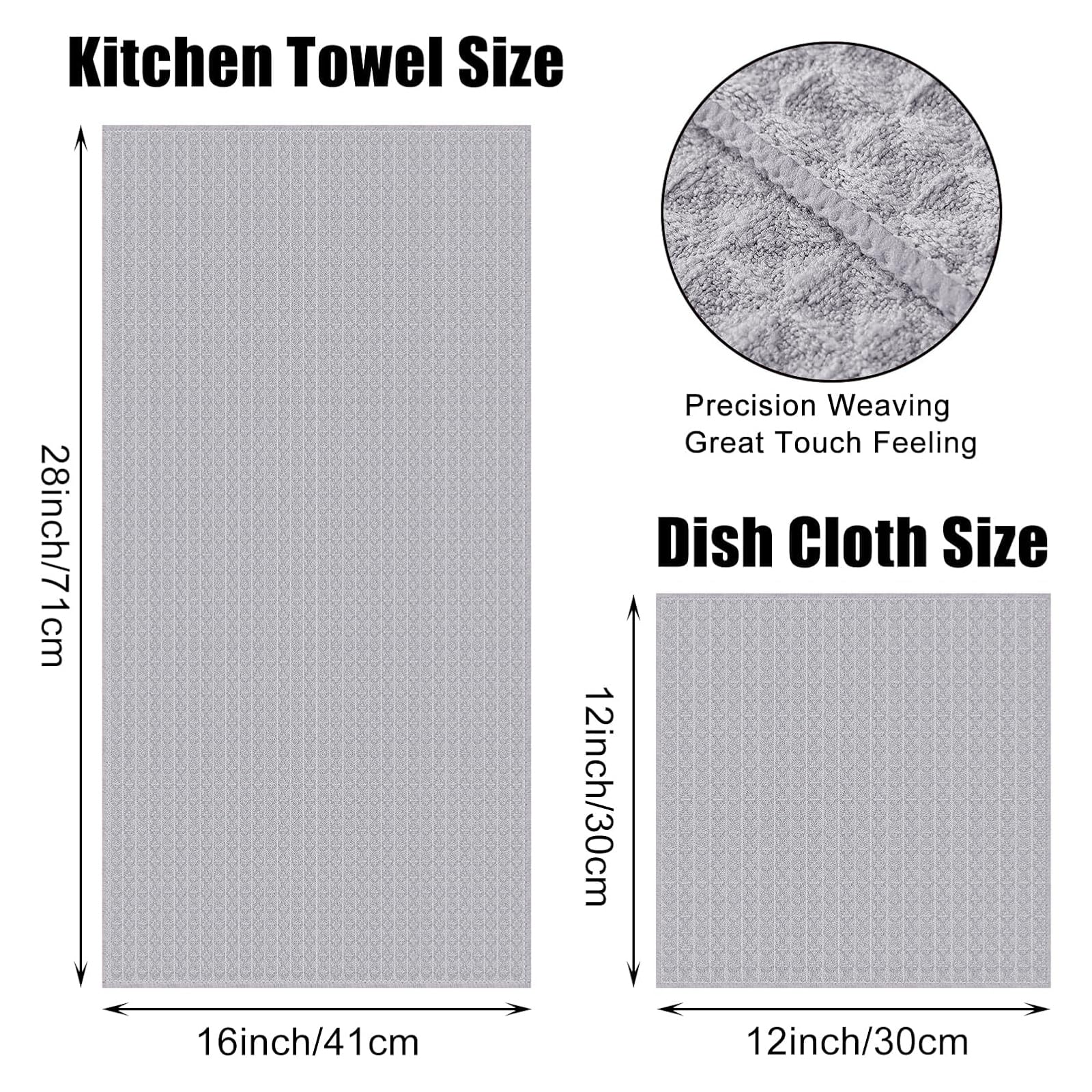 Microfiber Kitchen Towels and Dishcloths Sets (12 Count)
