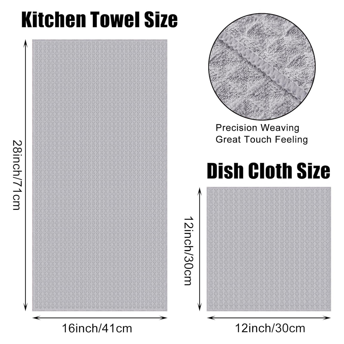 Microfiber Kitchen Towels and Dishcloths Sets (8 Count)