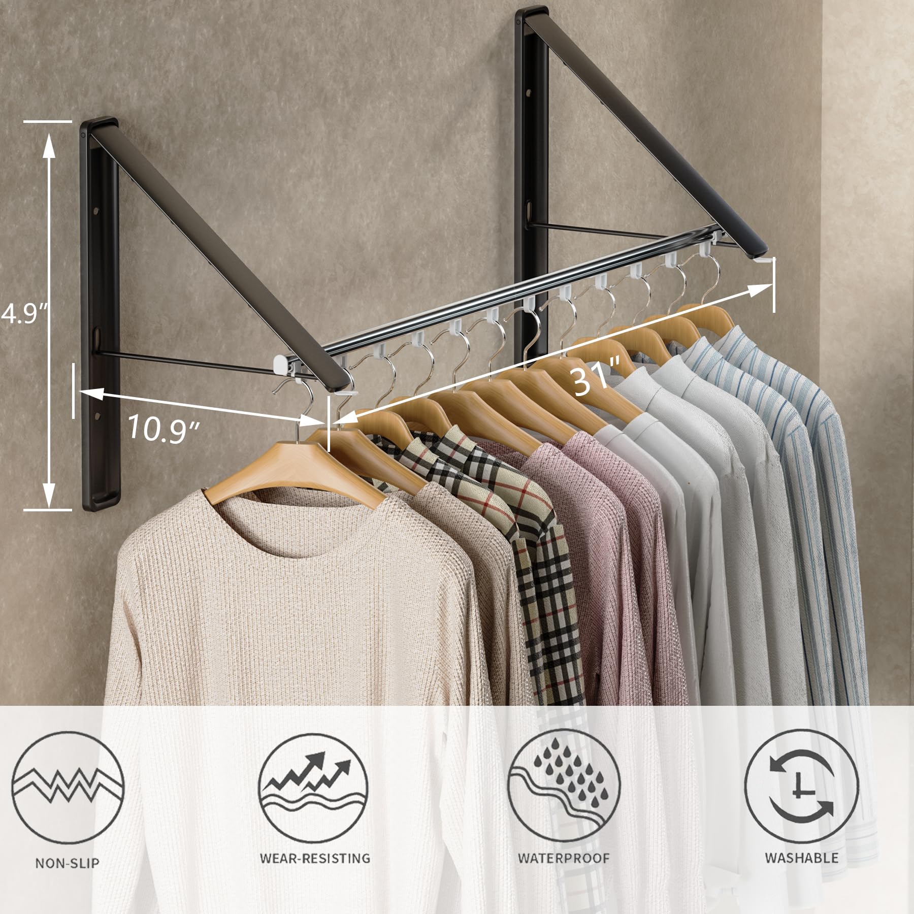 Clothes Drying Rack with Rod (2 Count)
