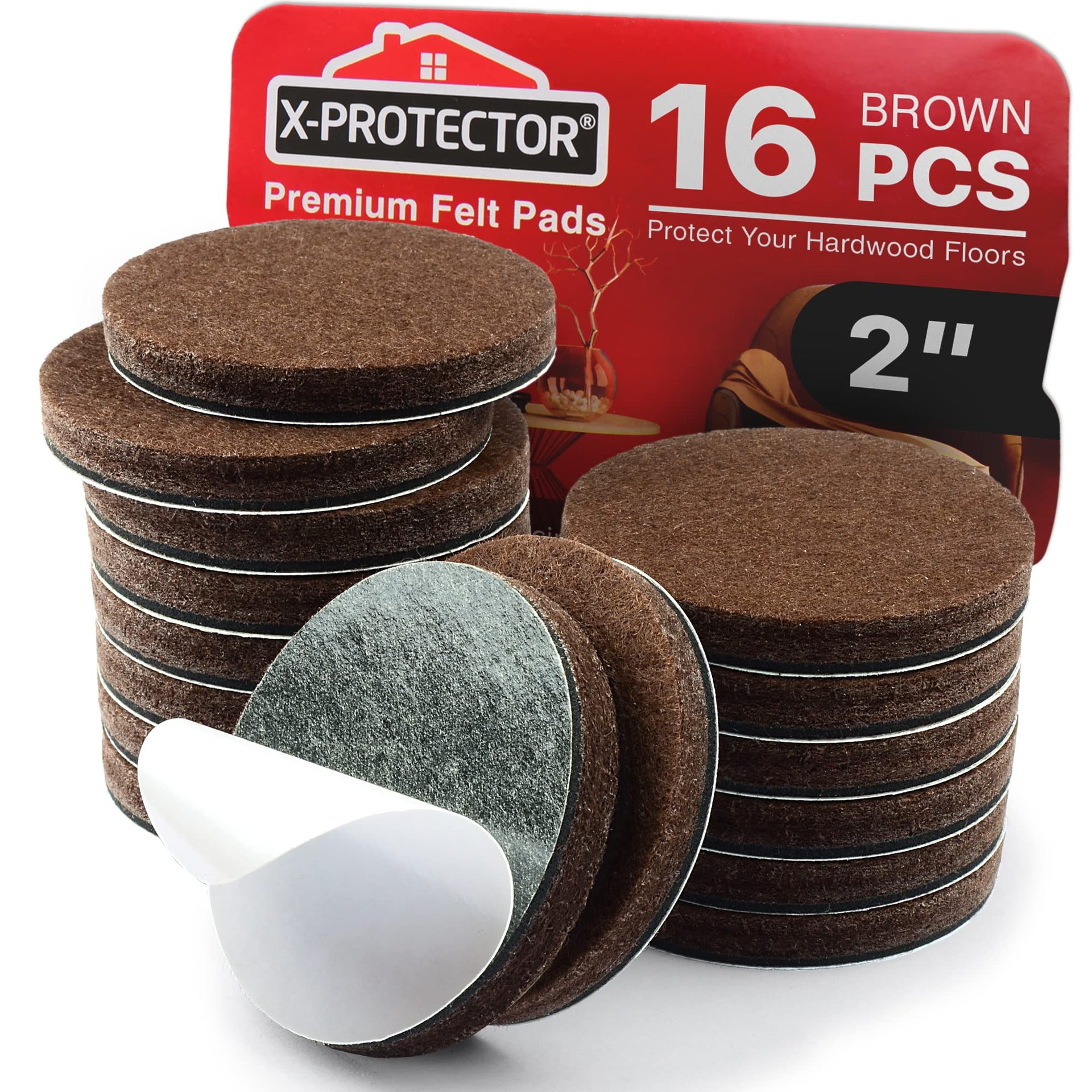 16 Heavy Duty Felt Furniture Pads 2” 1 (16 Count)