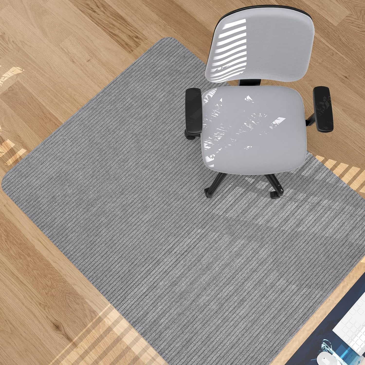 Desk Chair Mat for Hardwood Floor Corduroy Surface 1