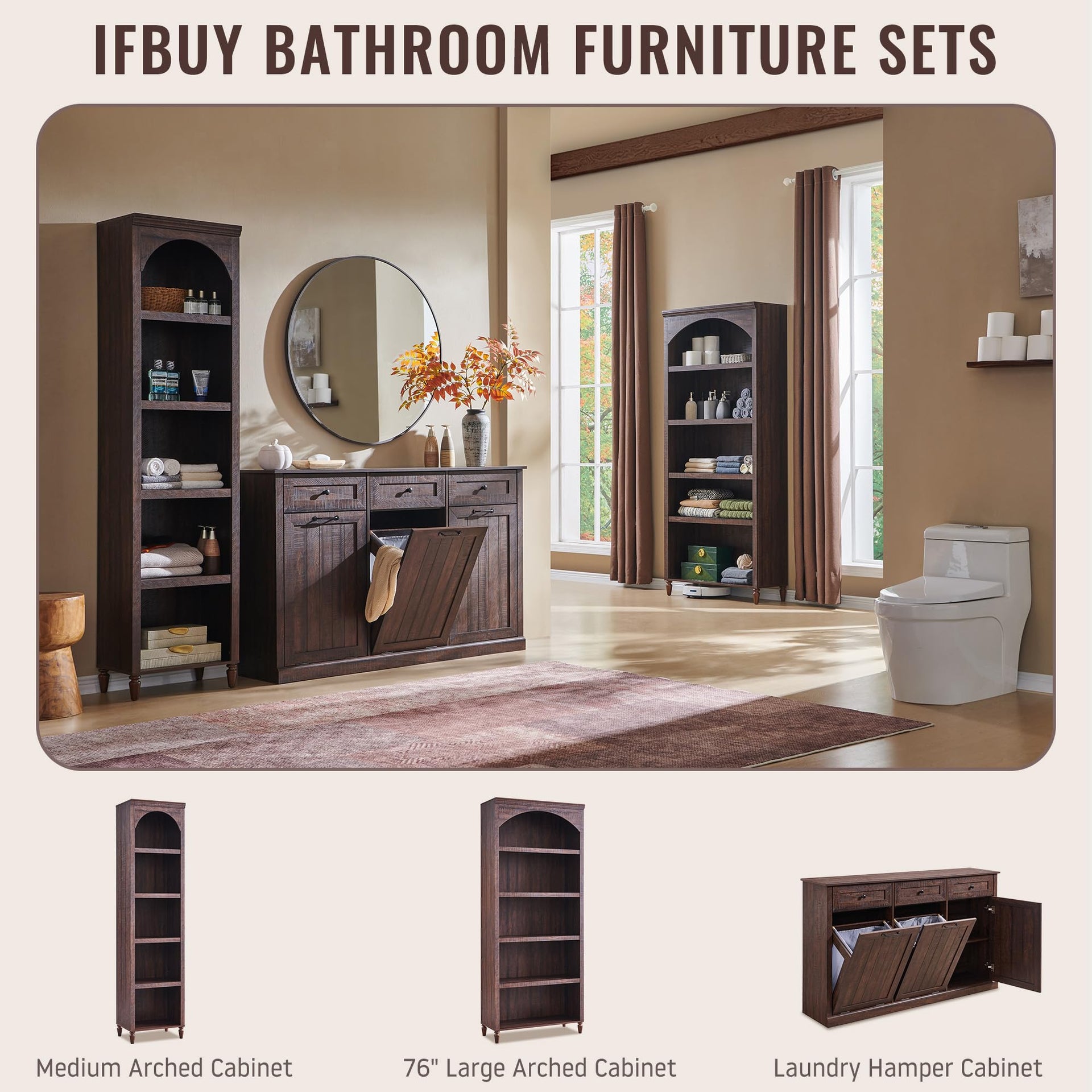 Triple Tilt Out Laundry Hamper Cabinet