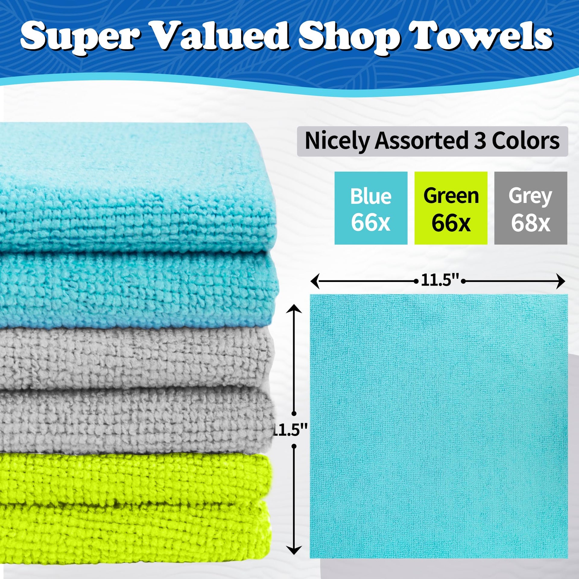 Shop Towels Microfiber Cleaning Cloth Bulk (200 Count)
