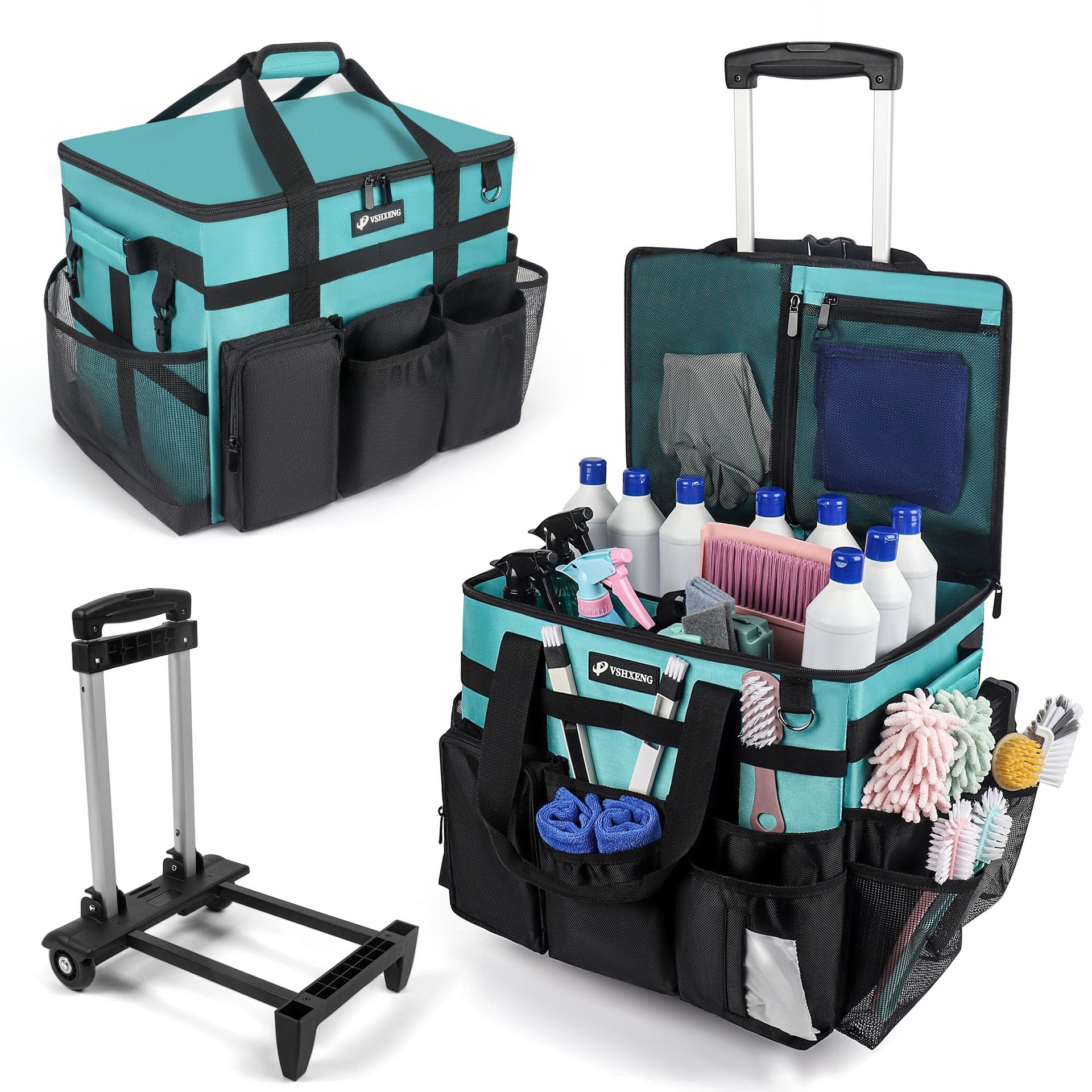 Rolling Cleaning Caddy Bag with Wheels