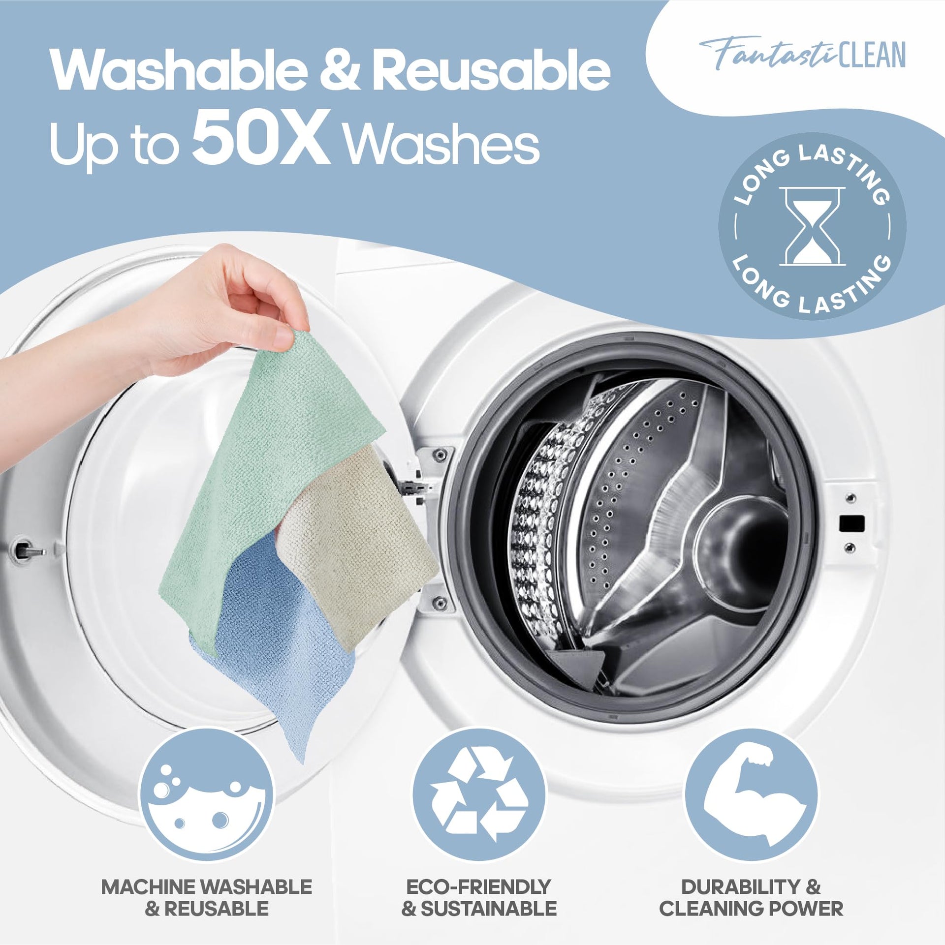 Microfiber Cleaning Cloth Roll (60 Count)