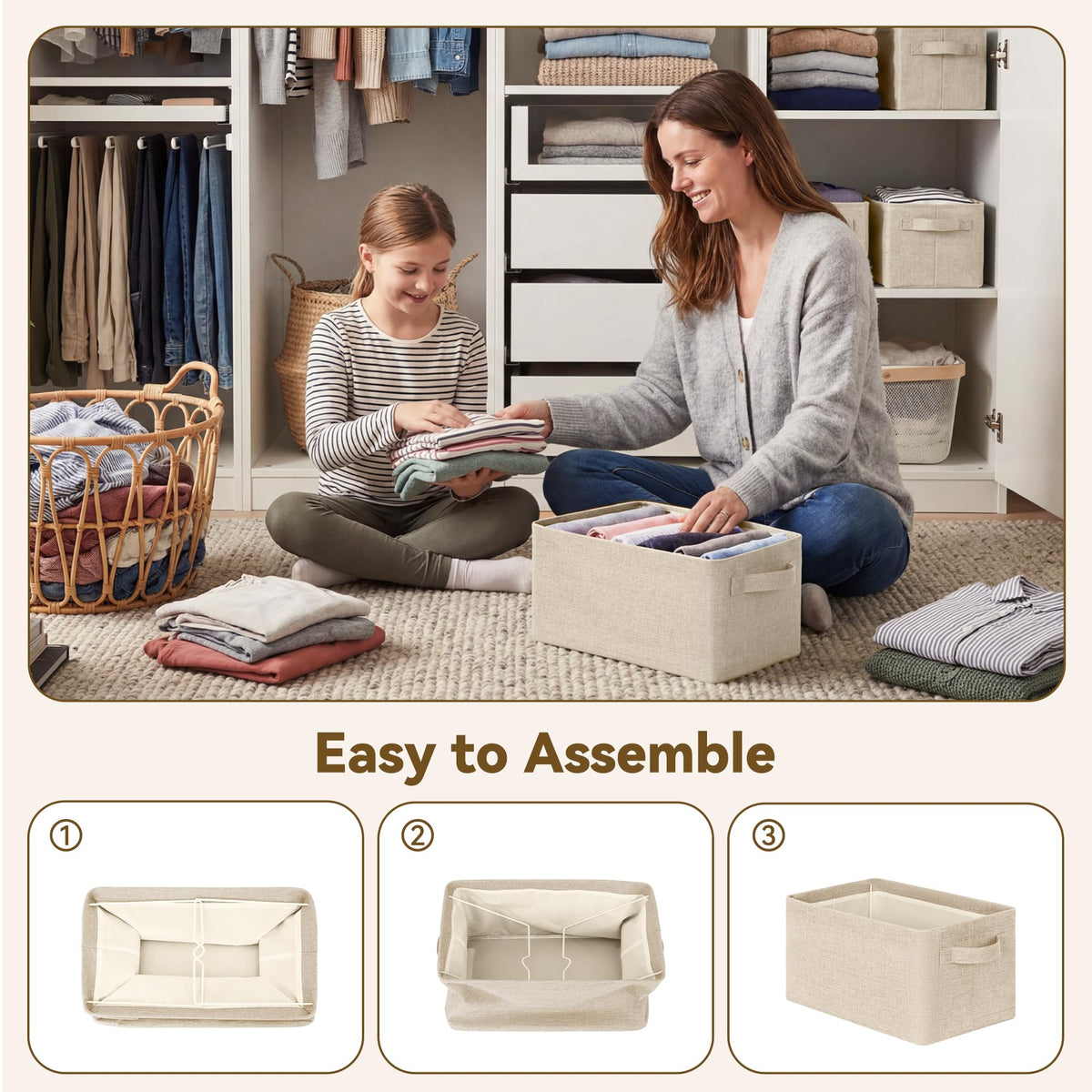Storage Bins for Closet (2 Count)