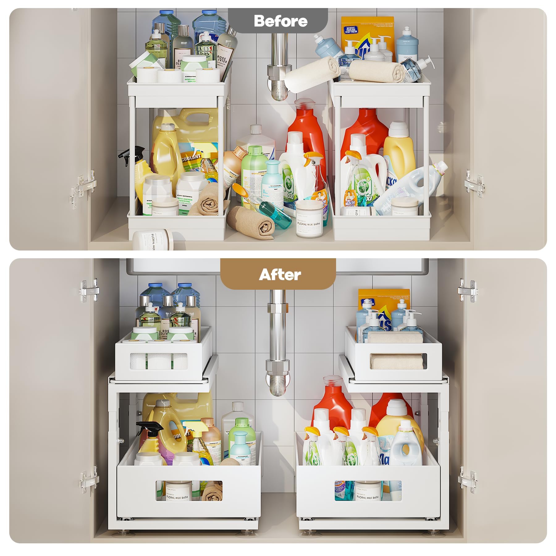 2 Pack Under Sink Organizer With Next (2 Count)