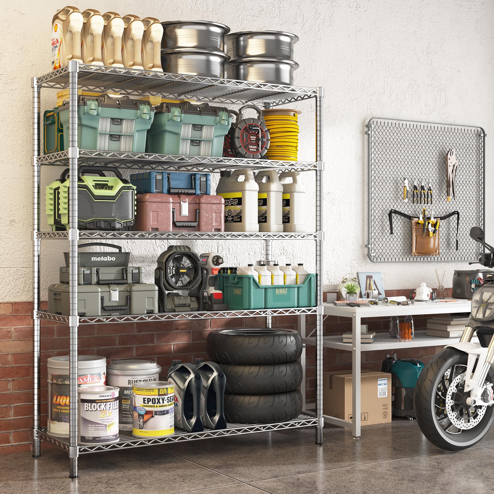 45" W x 20" D x 72" H Heavy Duty Wire Shelving Unit