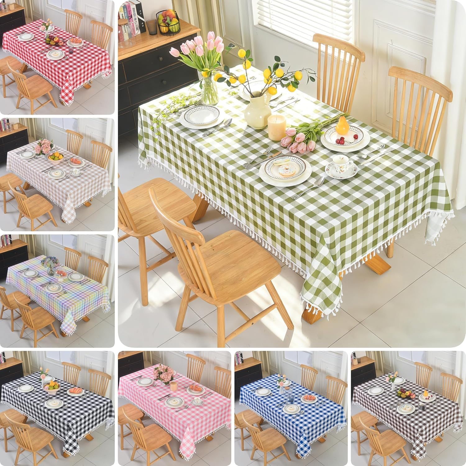 Waterproof Plaid Tablecloth Fabric