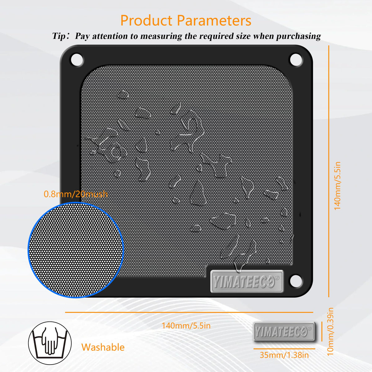 140mm PC Dust Filter for Computer Cooler Fan (2 Count)