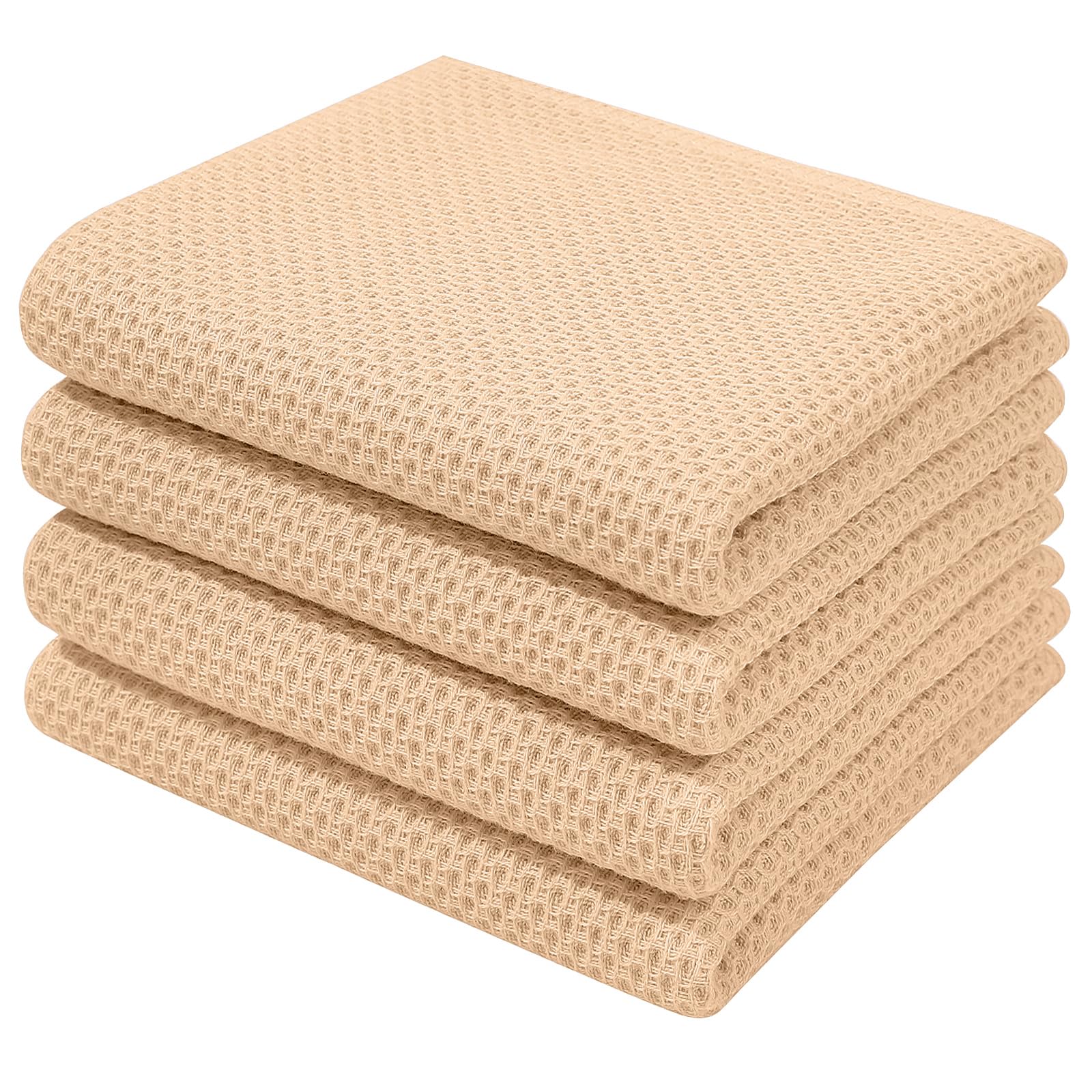 100% Cotton Waffle Weave Kitchen Dish Towels 4 (4 Count)
