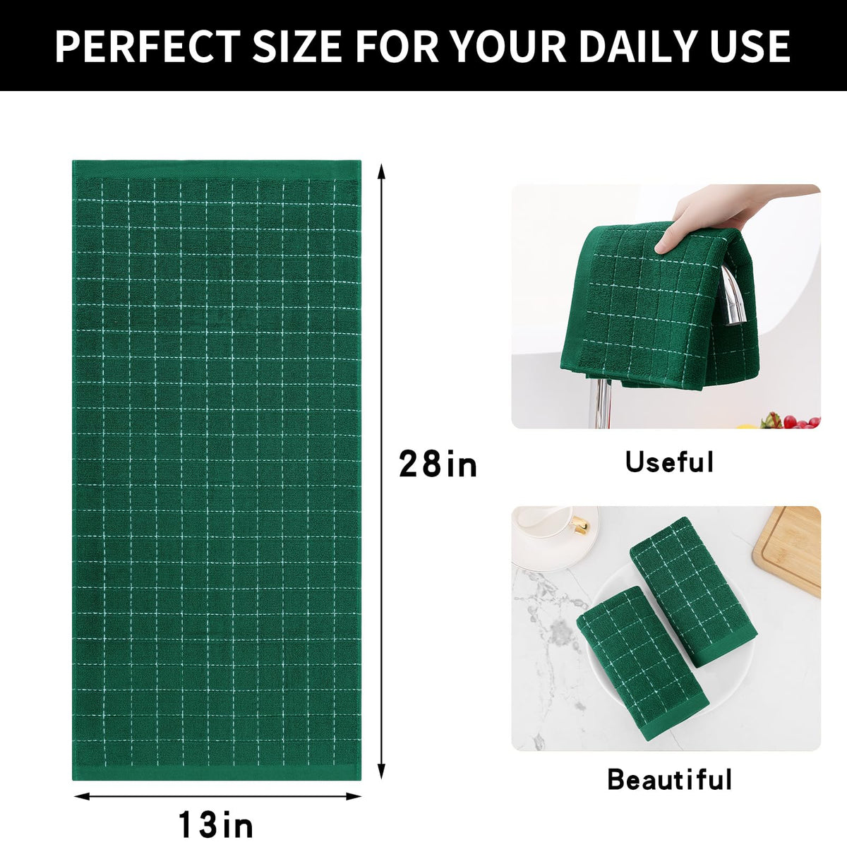 100% Cotton Terry Kitchen Towels (4 Count)