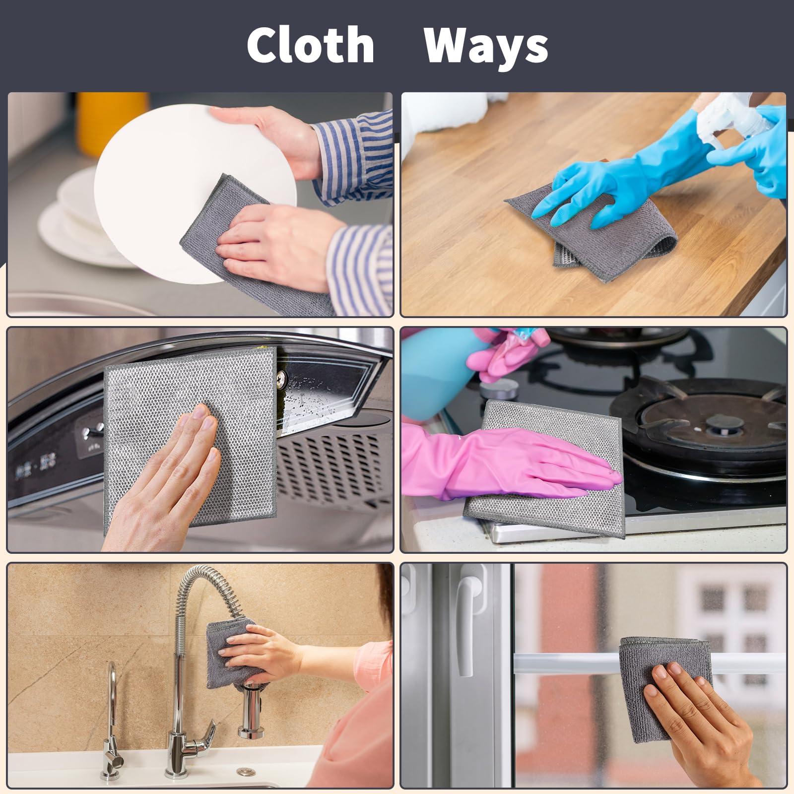 5 Pack Wire Dish Cloths (10 Count)
