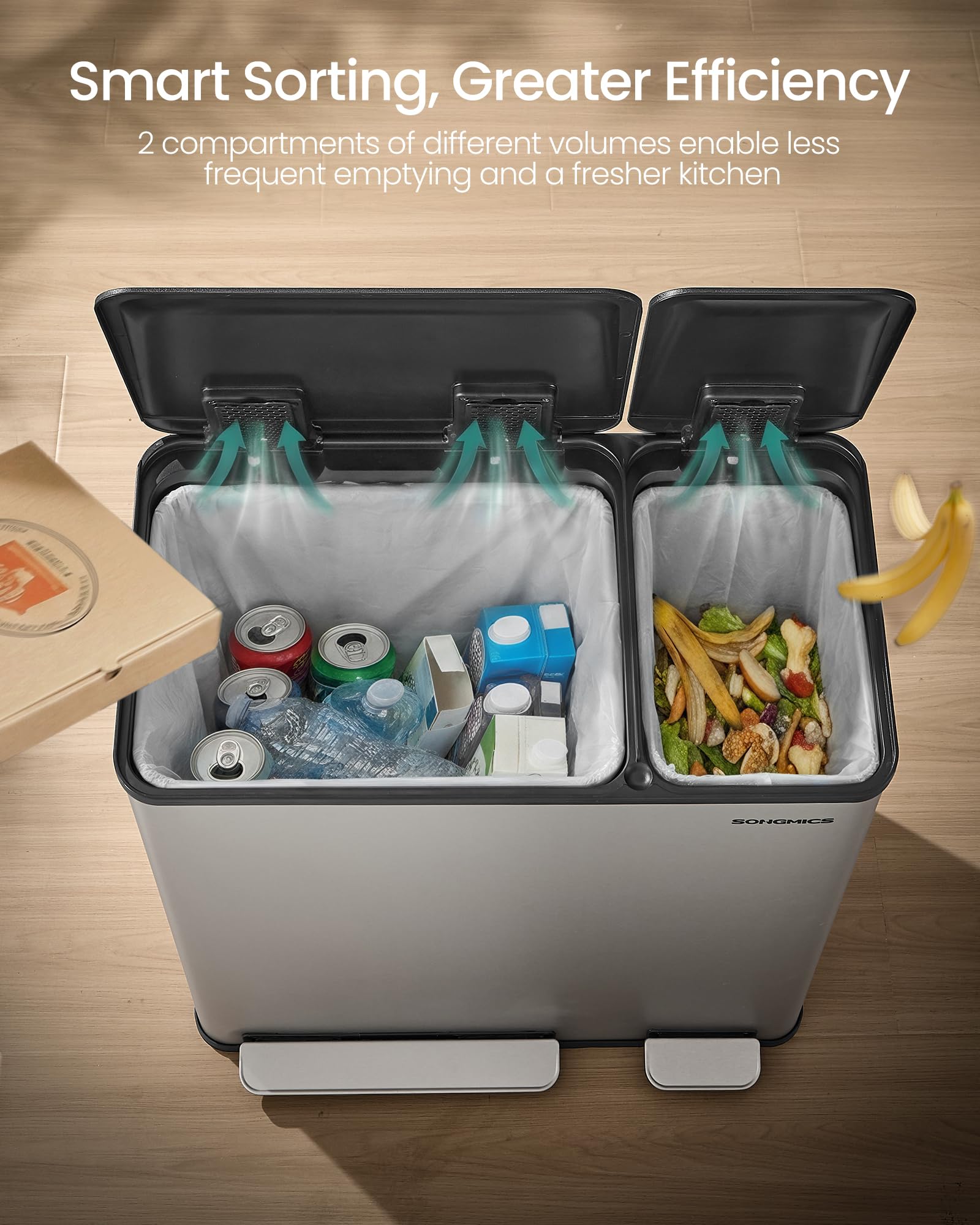 Trash Can 13 + 5.3 Gallon Dual