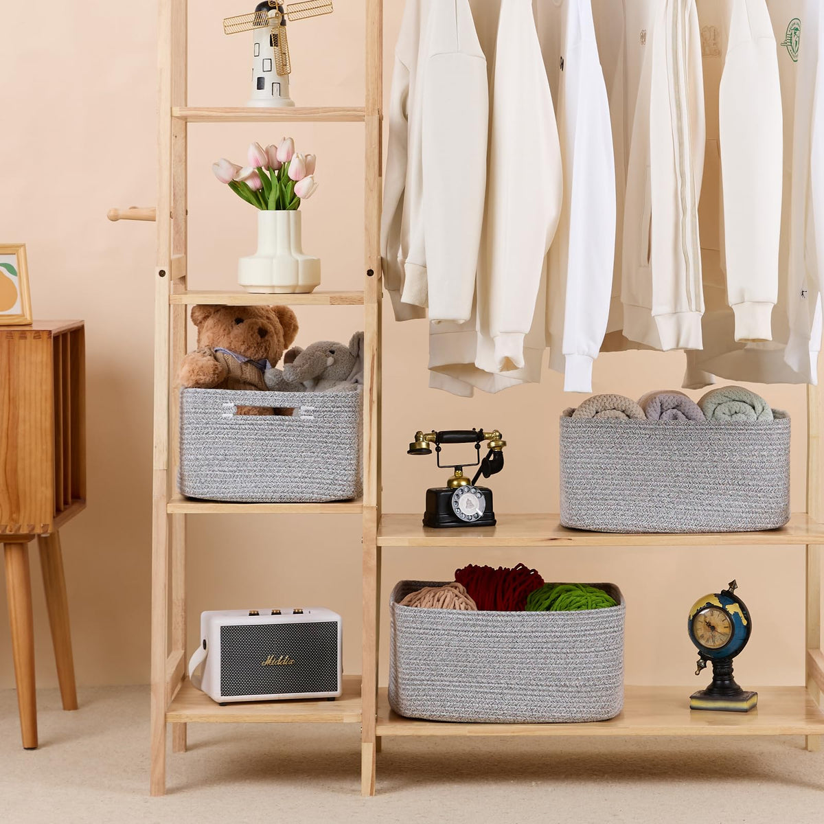Large Storage Baskets for Shelves (3 Count)