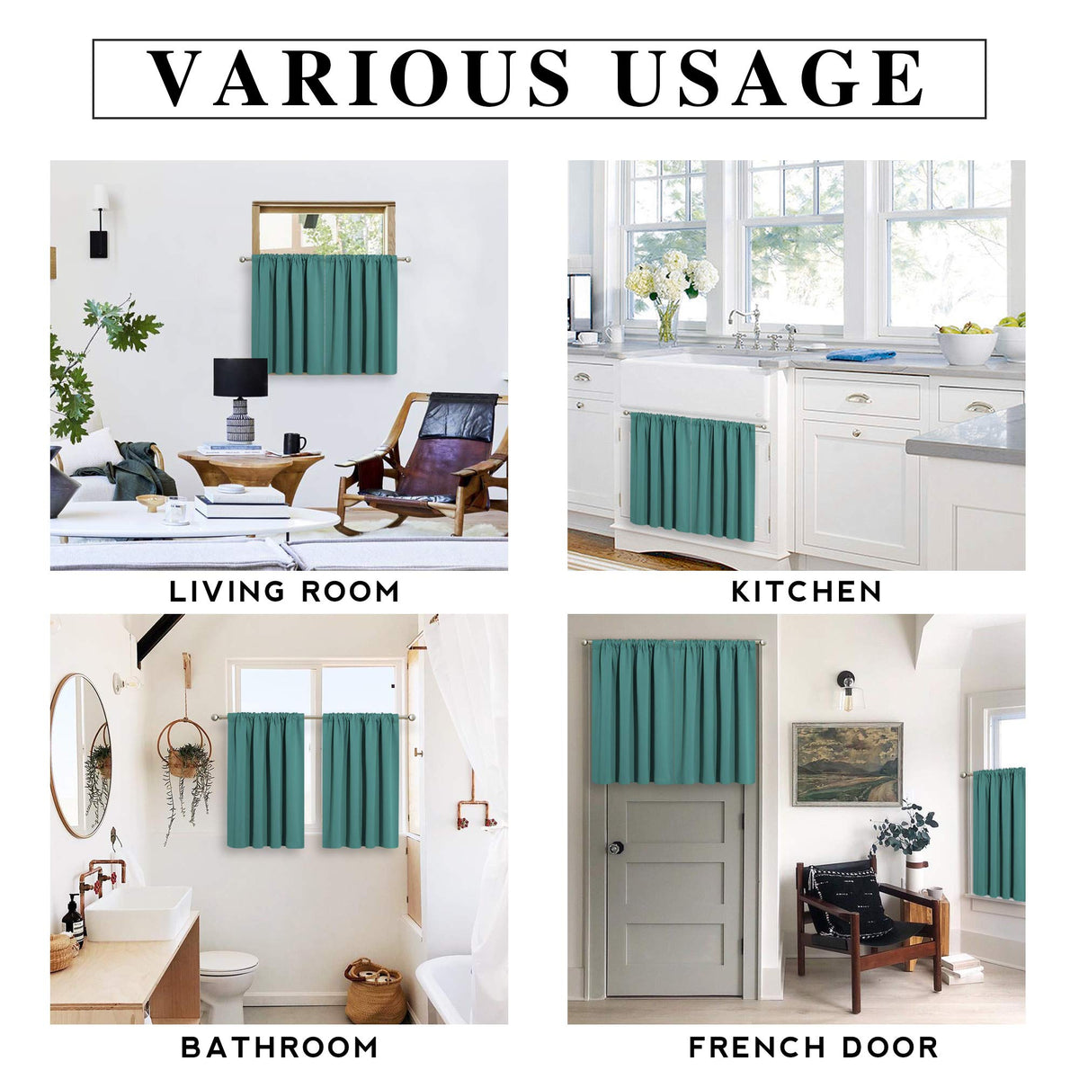 Bathroom Window Curtains (2 Count)