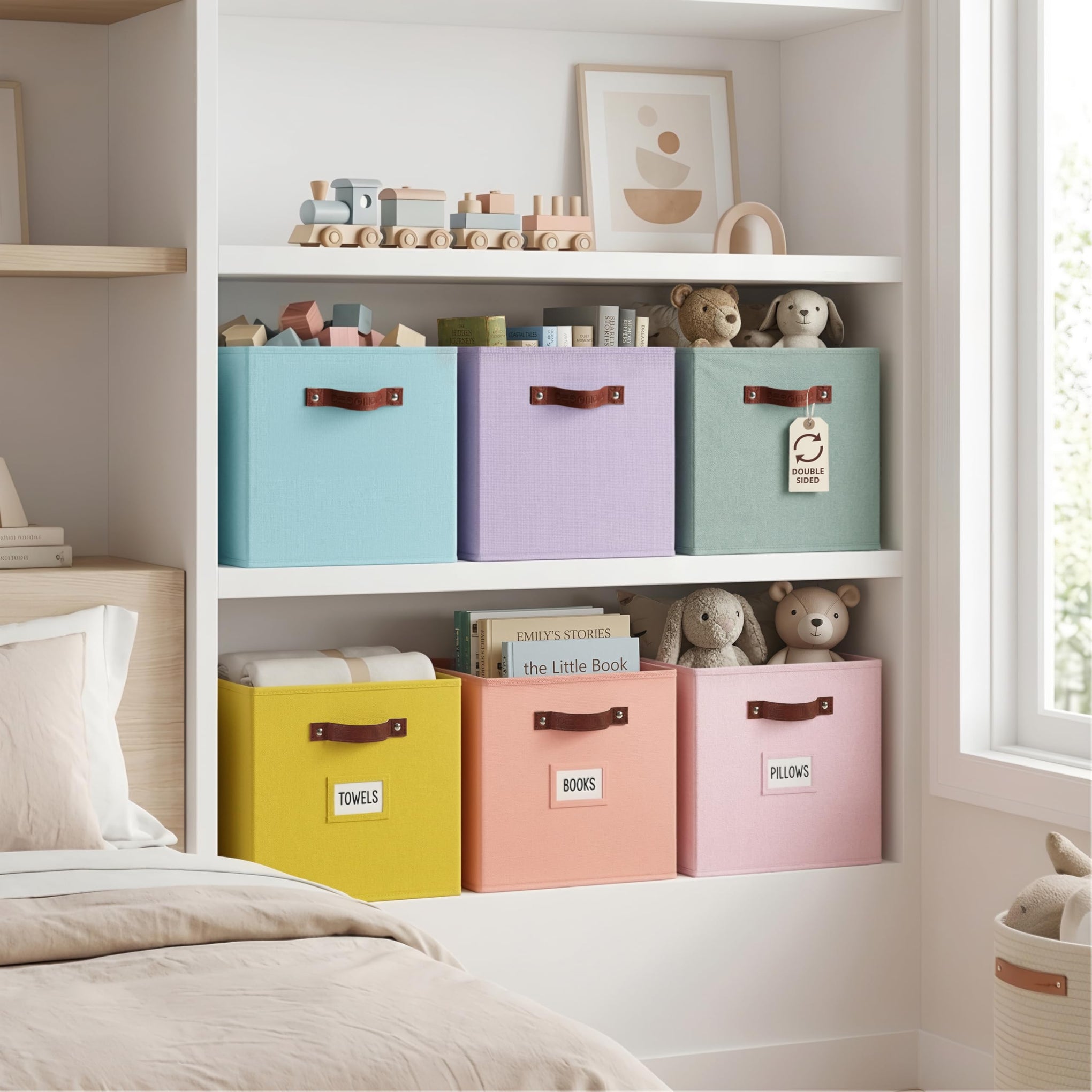 Storage Bins Cube Storage Bin with Labels (6 Count)