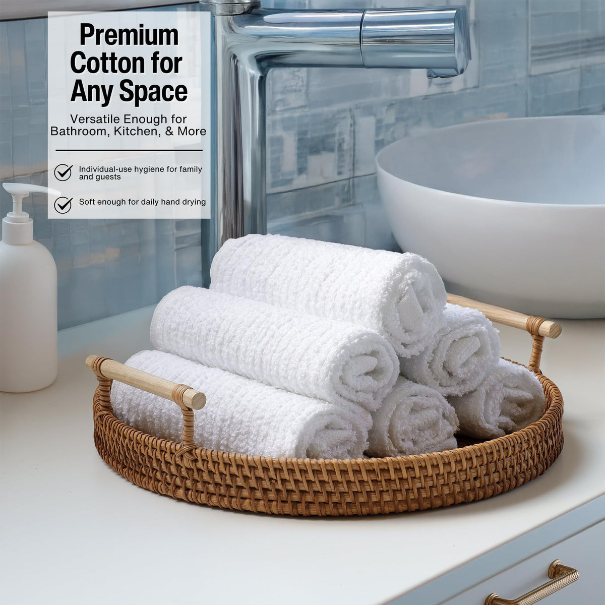 Bar Towels 16" x 19" Bar Mop Cleaning Dish Rags (12 Count)