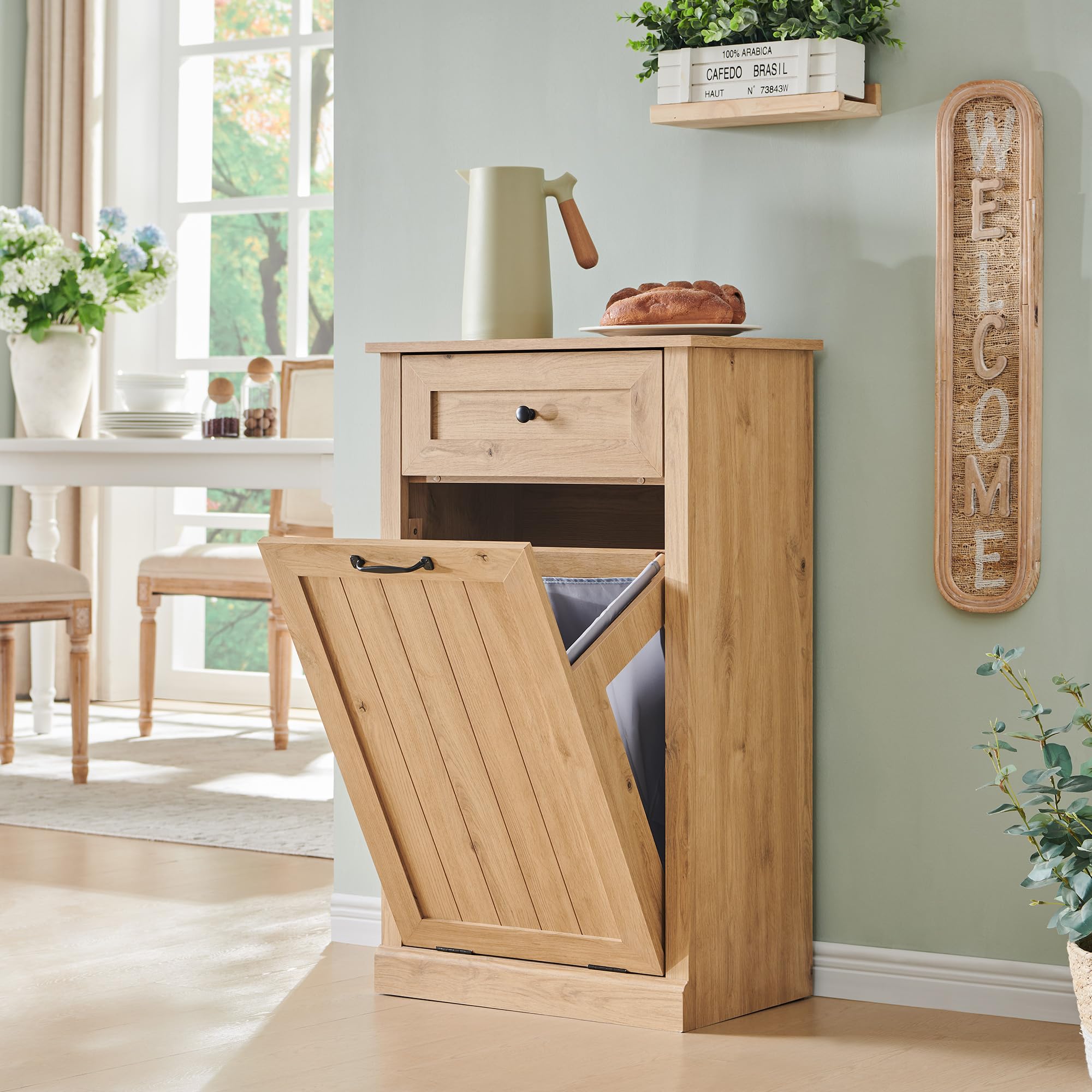 Tilt Out Laundry Hamper Cabinet