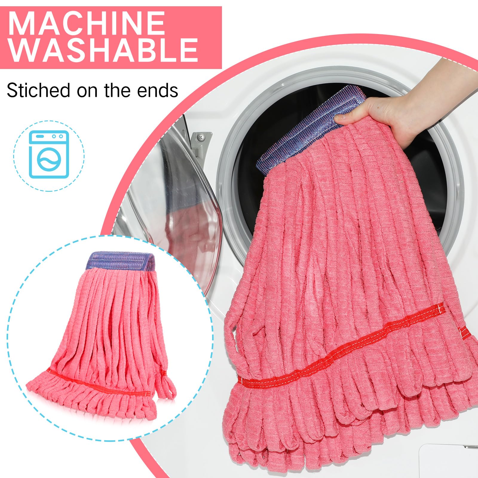 10 Pcs Commercial Mop Head Replacement Tube Microfiber Mop Heads for Floor Cleaning Industrial Mop Heads Looped End Wet Mop Head Refill for Home Commercial Industrial Use
