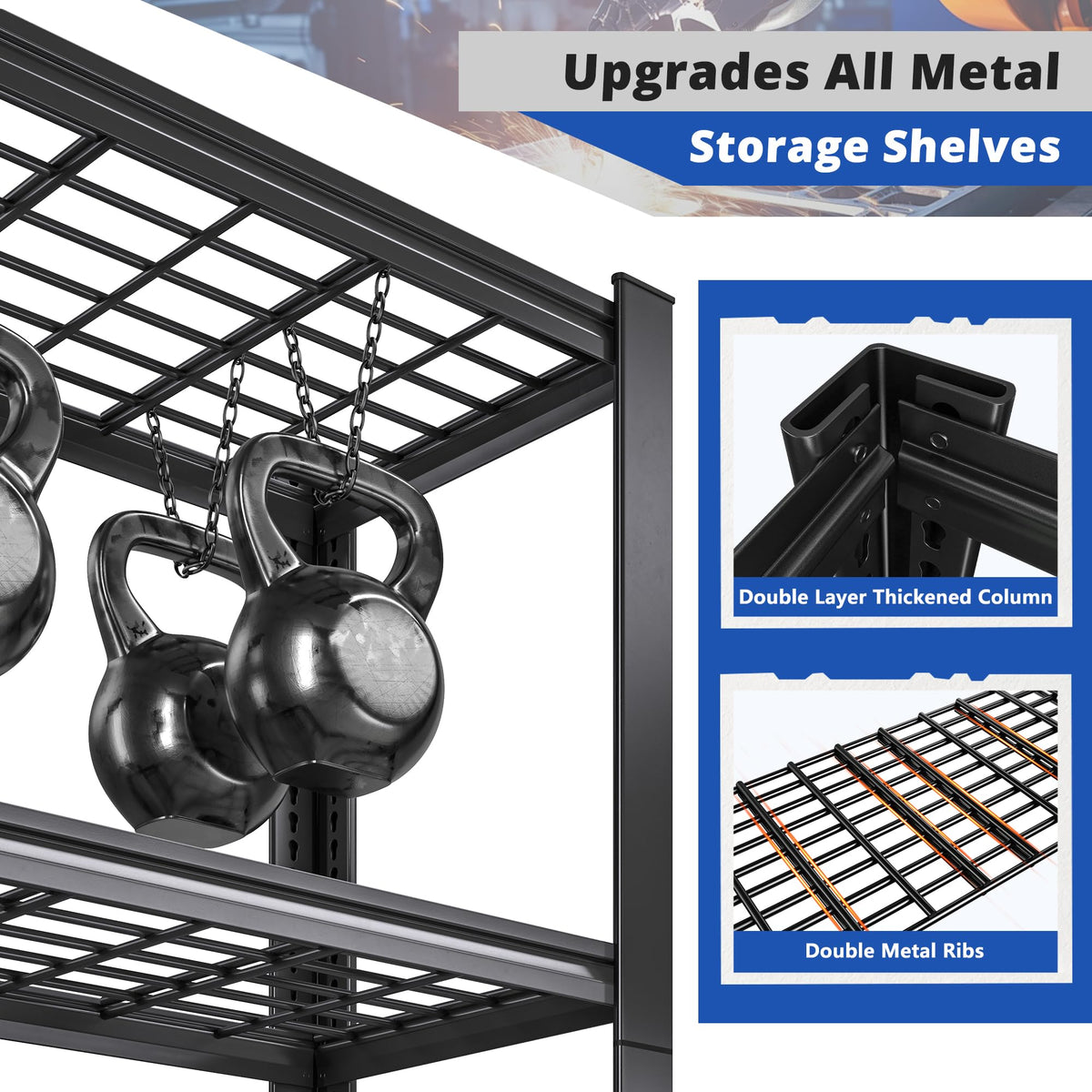 2 Pack Commercial Heavy Duty Shelving (2 Count)