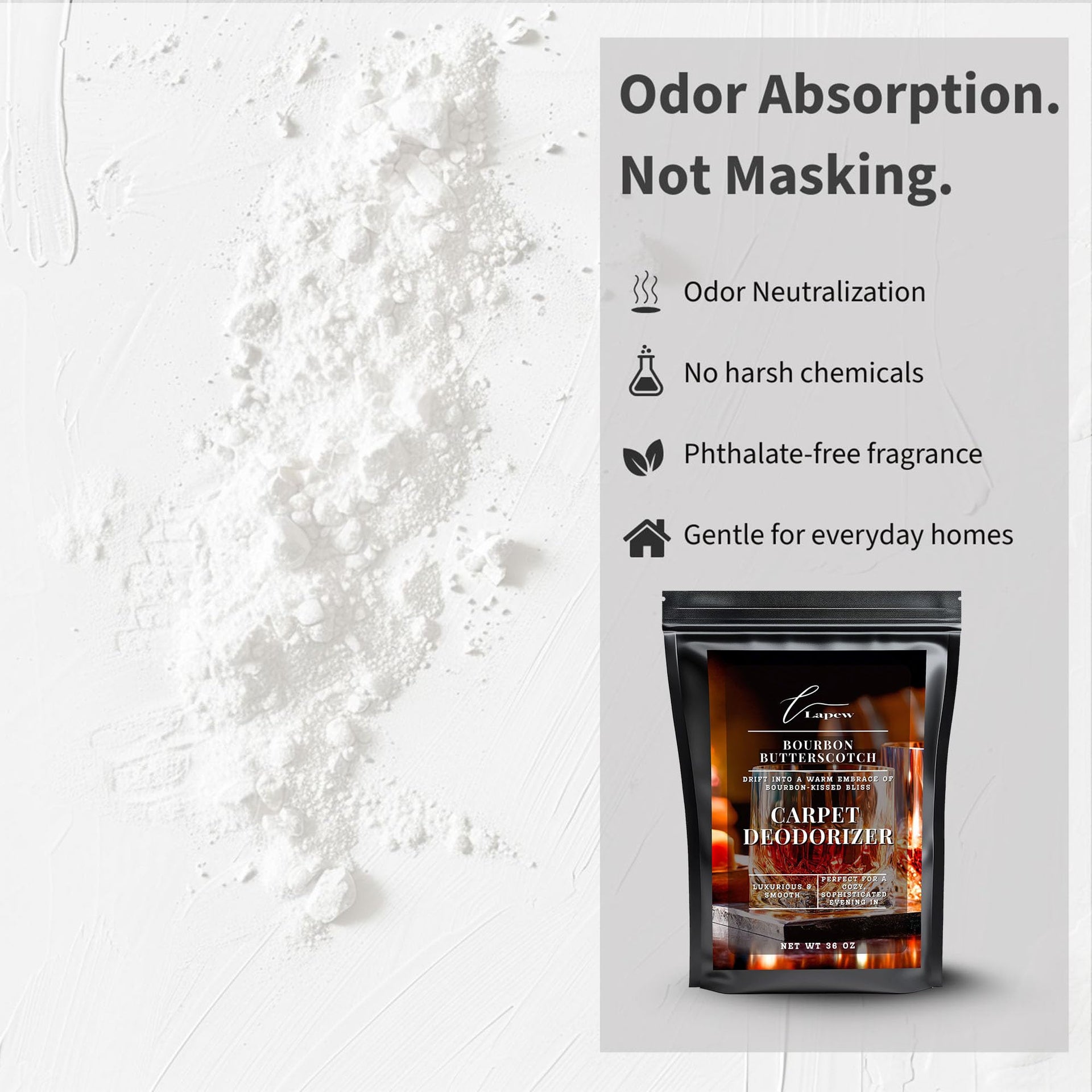 Bourbon & Butterscotch Carpet Deodorizer Powder (36 Ounce)