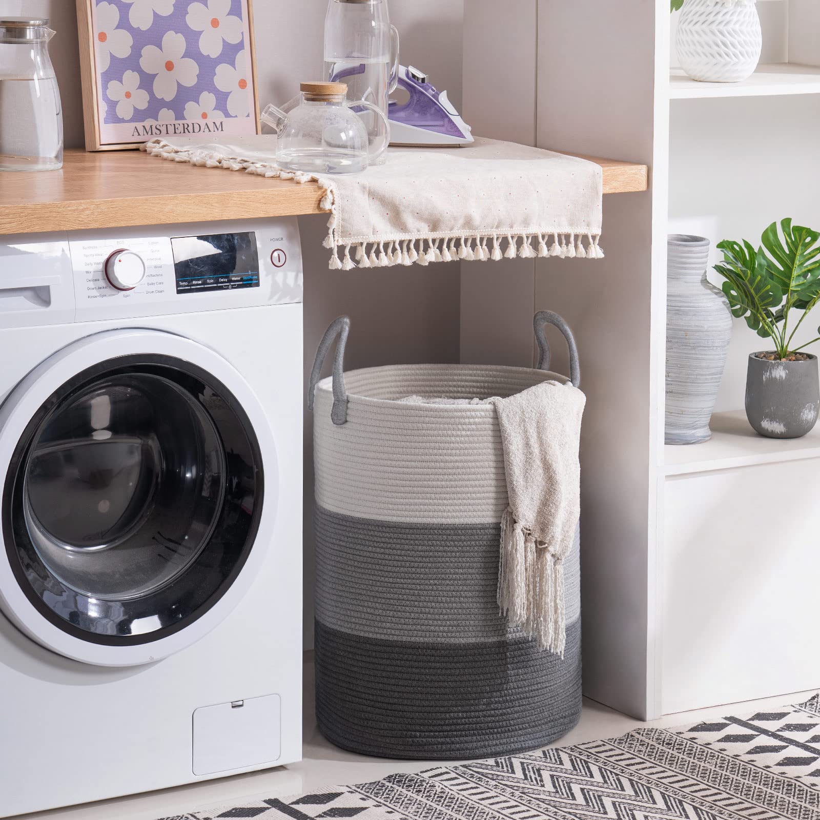 Cotton Rope Laundry Hamper Basket (1961.2133 Fl Oz) - ModHome Supplies