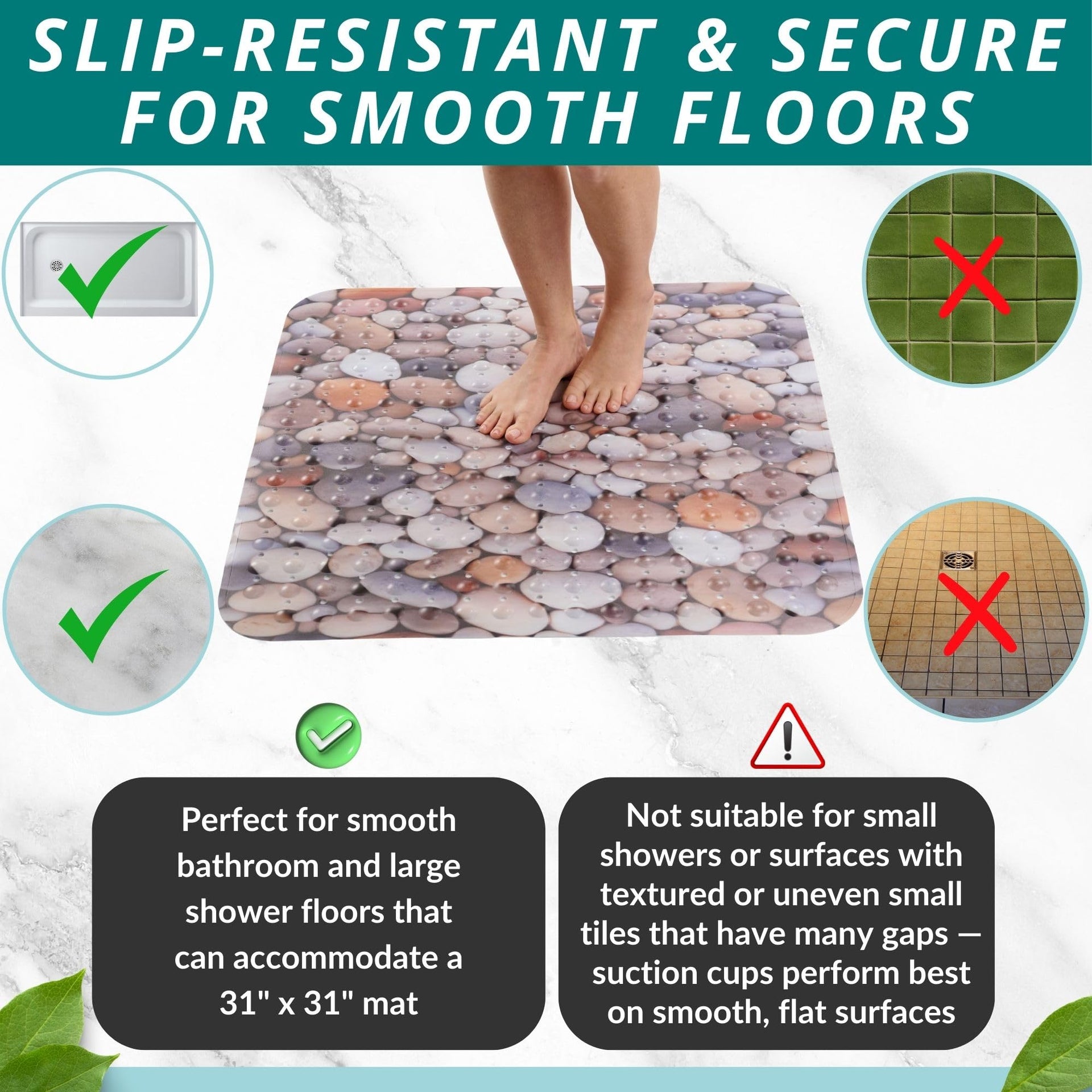 Extra Large Square Non Slip Shower Mat