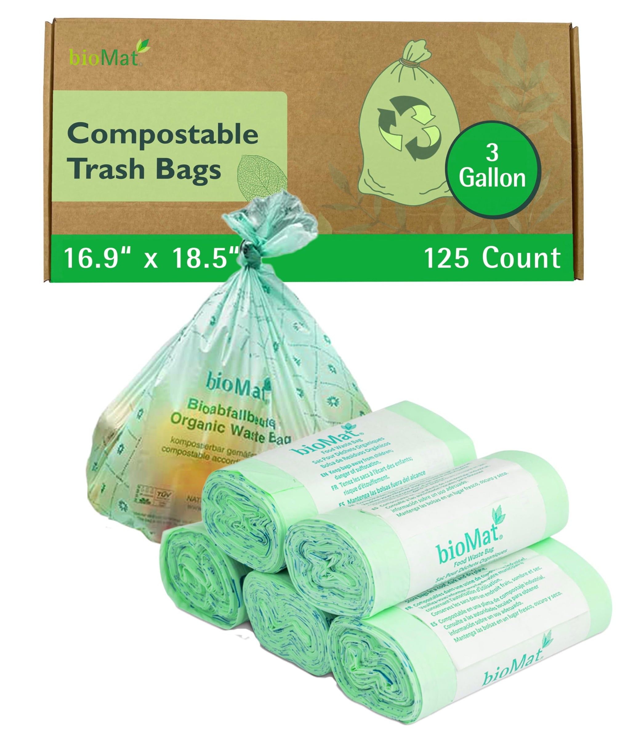 3 Gallon Compostable Food Scrap Bags (125 Count)
