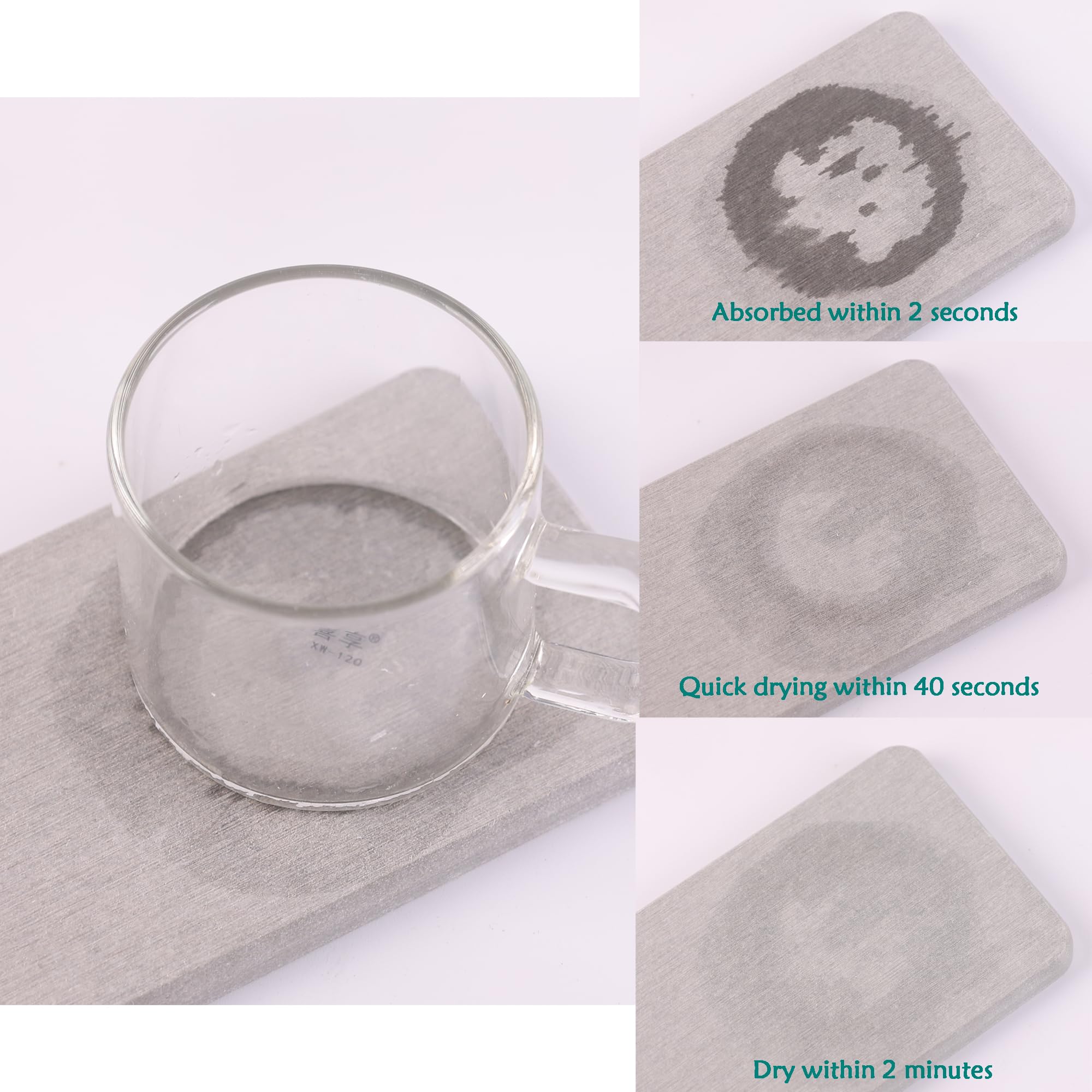 Set of 4 Water Absorbent Diatomite Coasters (4 Count)