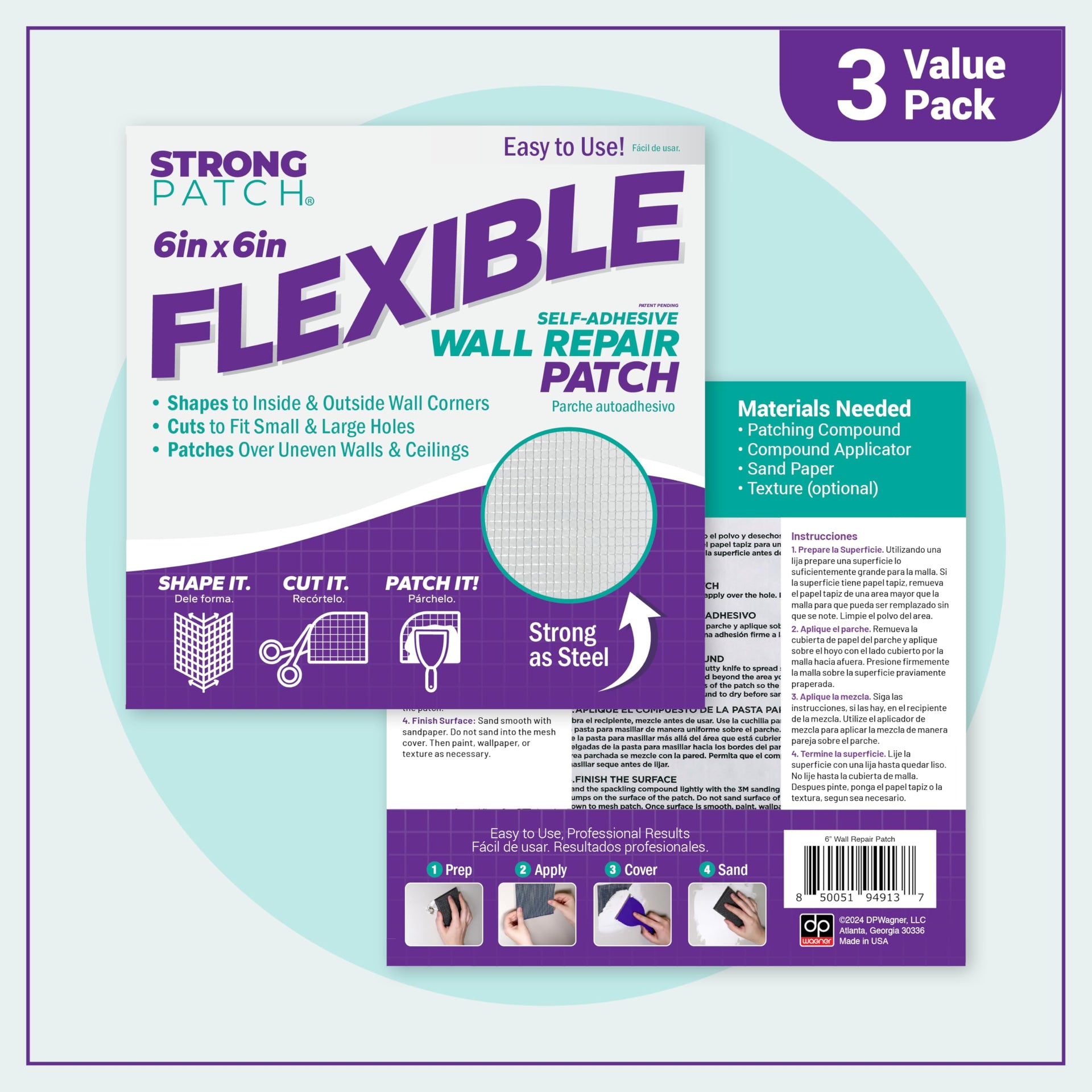 6 in. x 6 in. Flexible Self (3 Count)