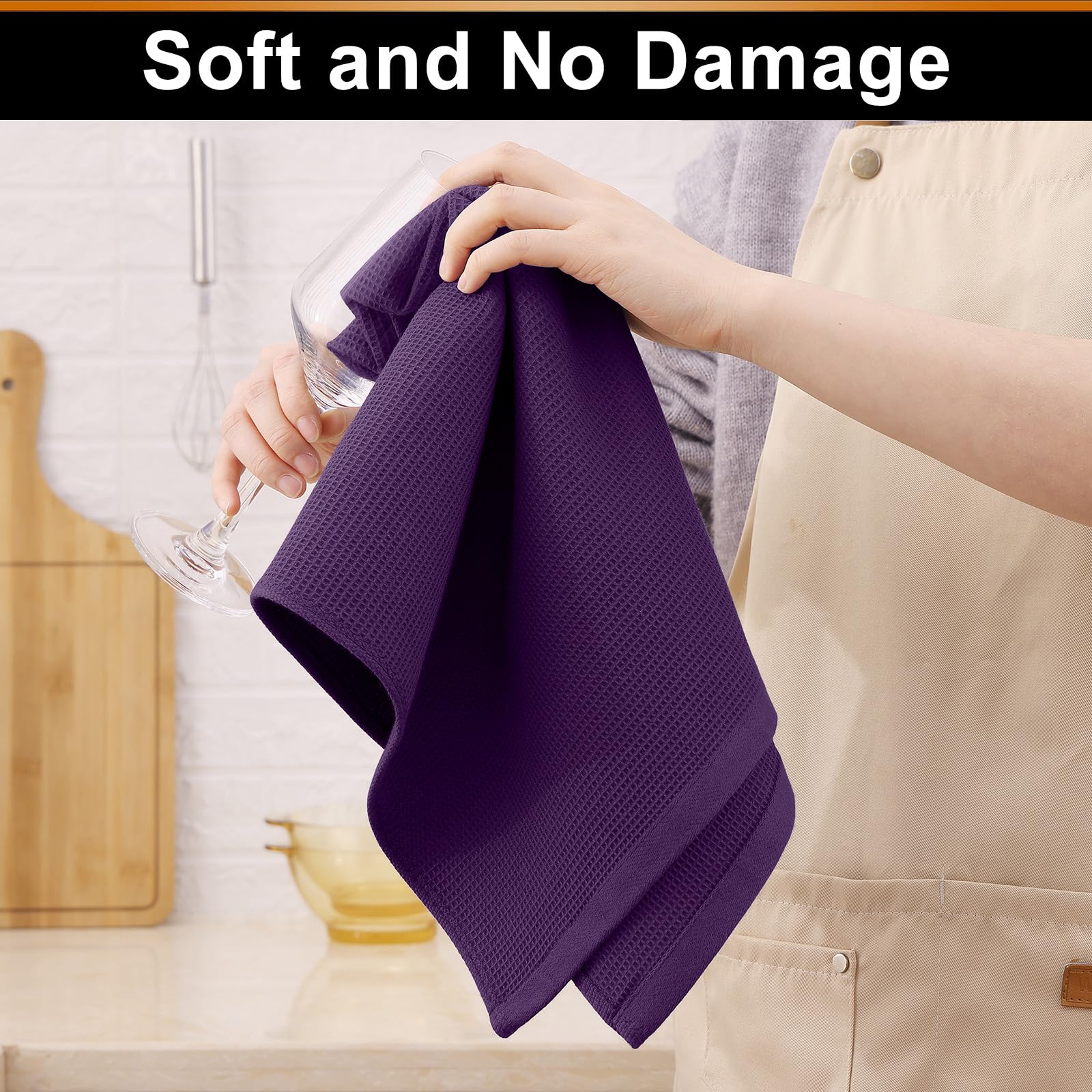 100% Cotton Kitchen Towels and Dishcloths Set (8 Count)