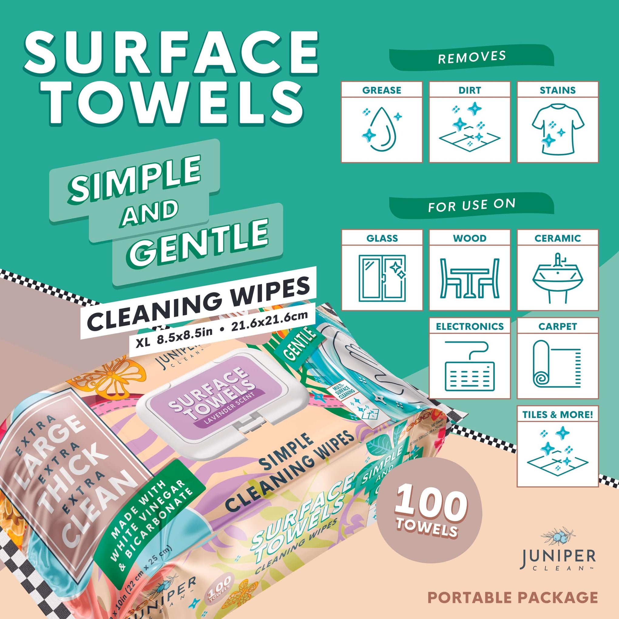 6 Packs Surface Cleaning Wipes Bleach Free (600 Count)