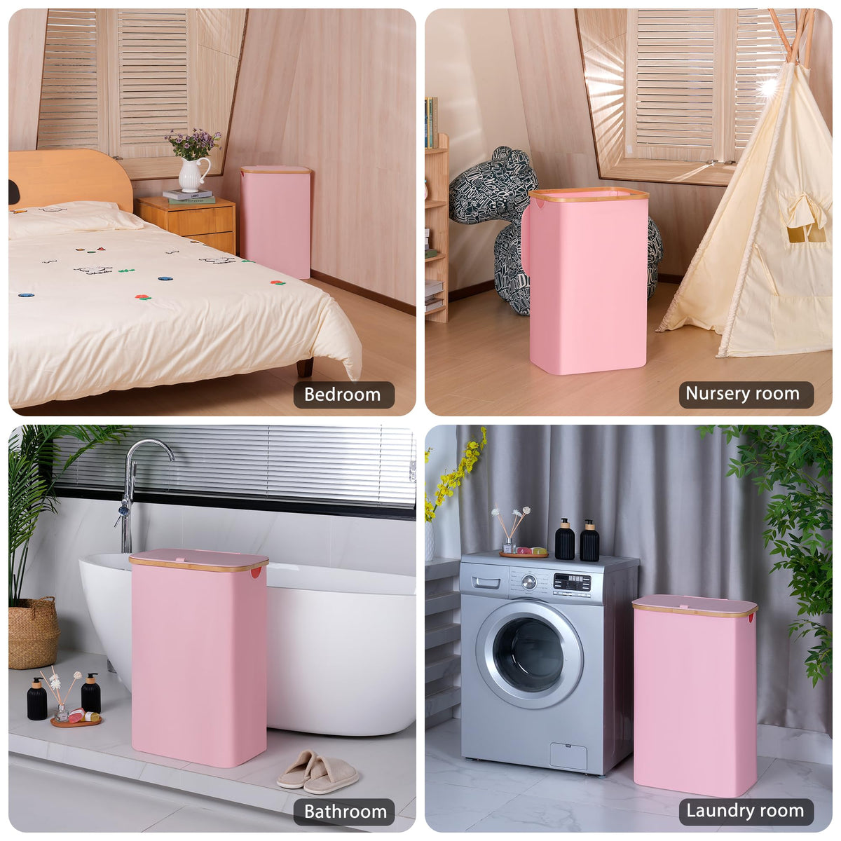 100L Laundry Hamper with Lid