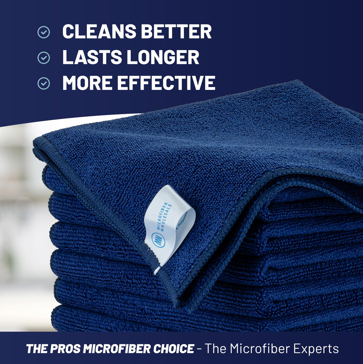 MW PRO Microfiber Cleaning Cloths Dark Blue 12 Pack (12 Count)