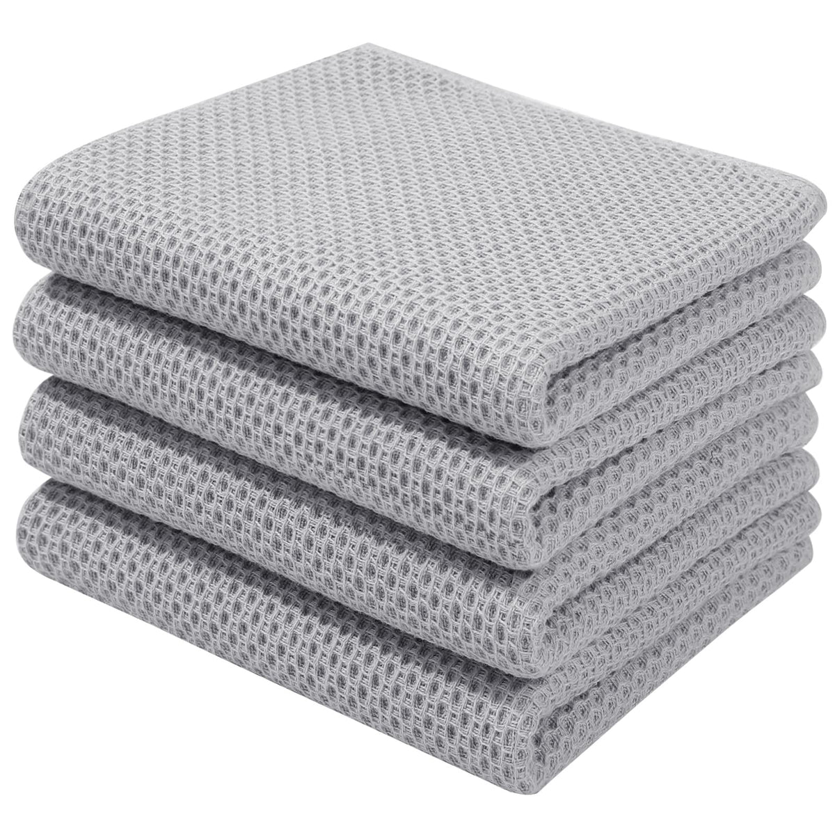 100% Cotton Waffle Weave Kitchen Dish Towels 4 (4 Count)