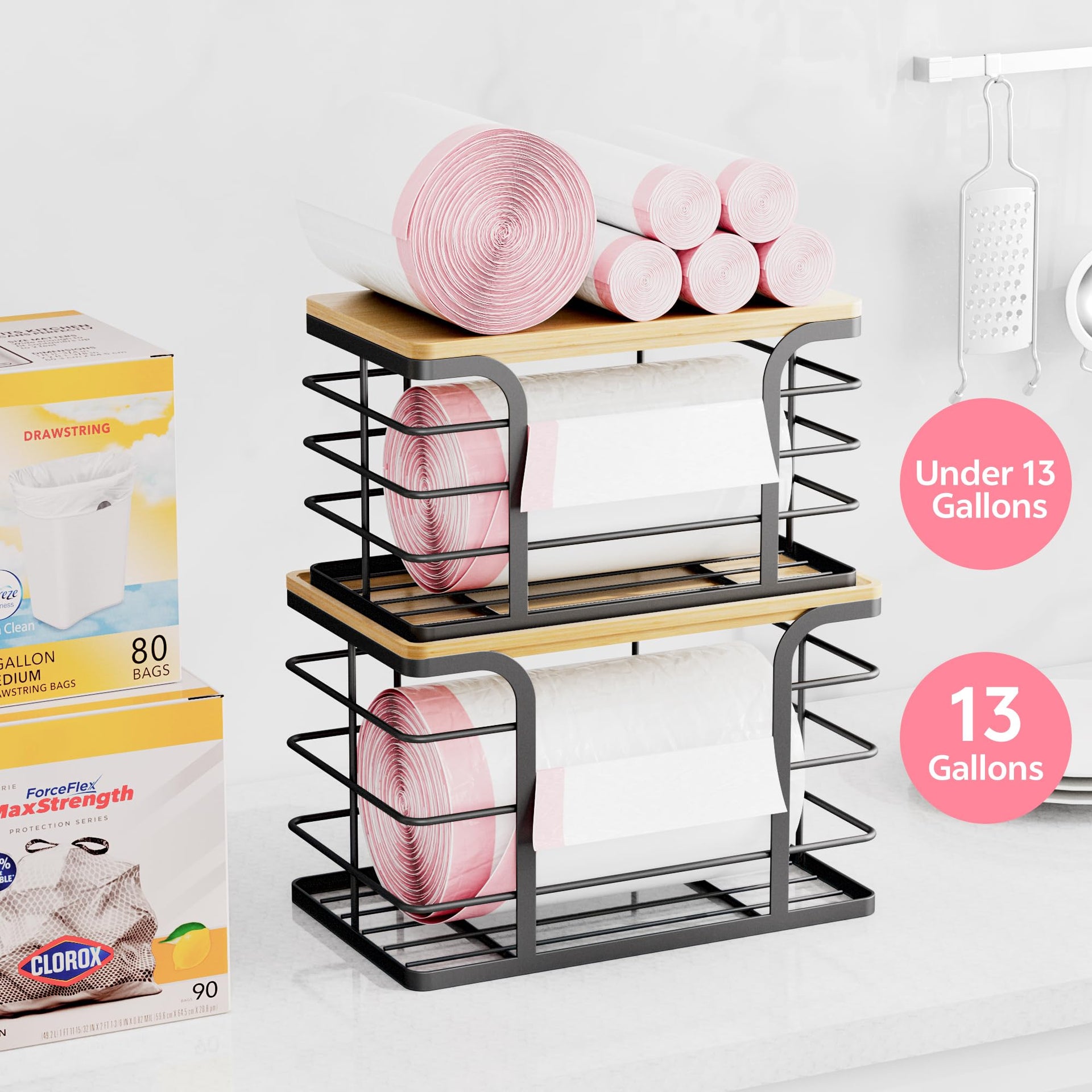 2 Pack Stackable Storage for Kitchen Laundry Pantry Organizers (2 Count)